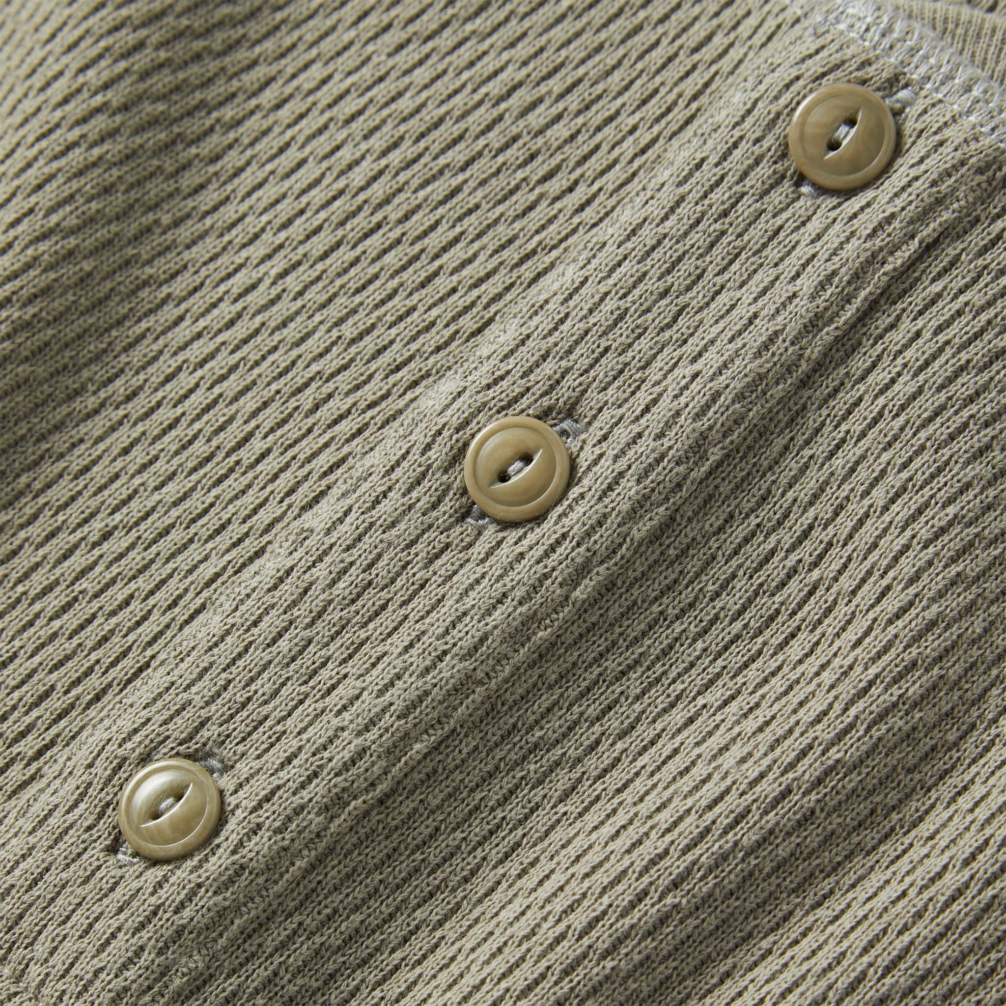 The Heavy Bag Waffle Henley in Army - Image 6