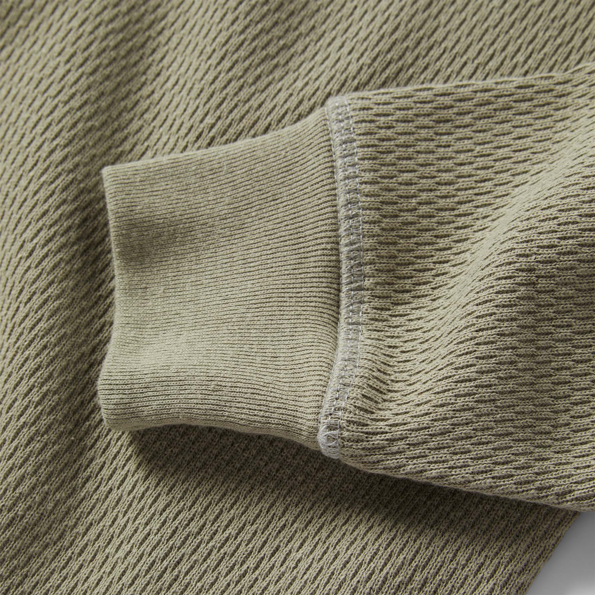 The Heavy Bag Waffle Henley in Army - Image 7