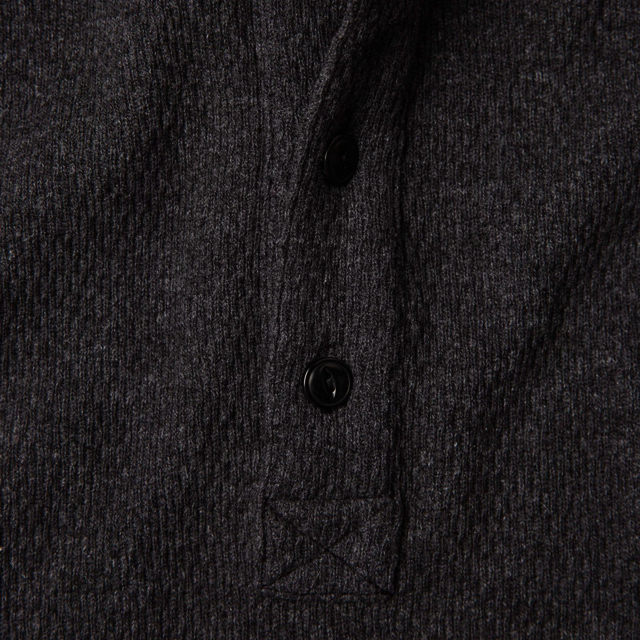 The Heavy Bag Waffle Henley in Coal - Image 7
