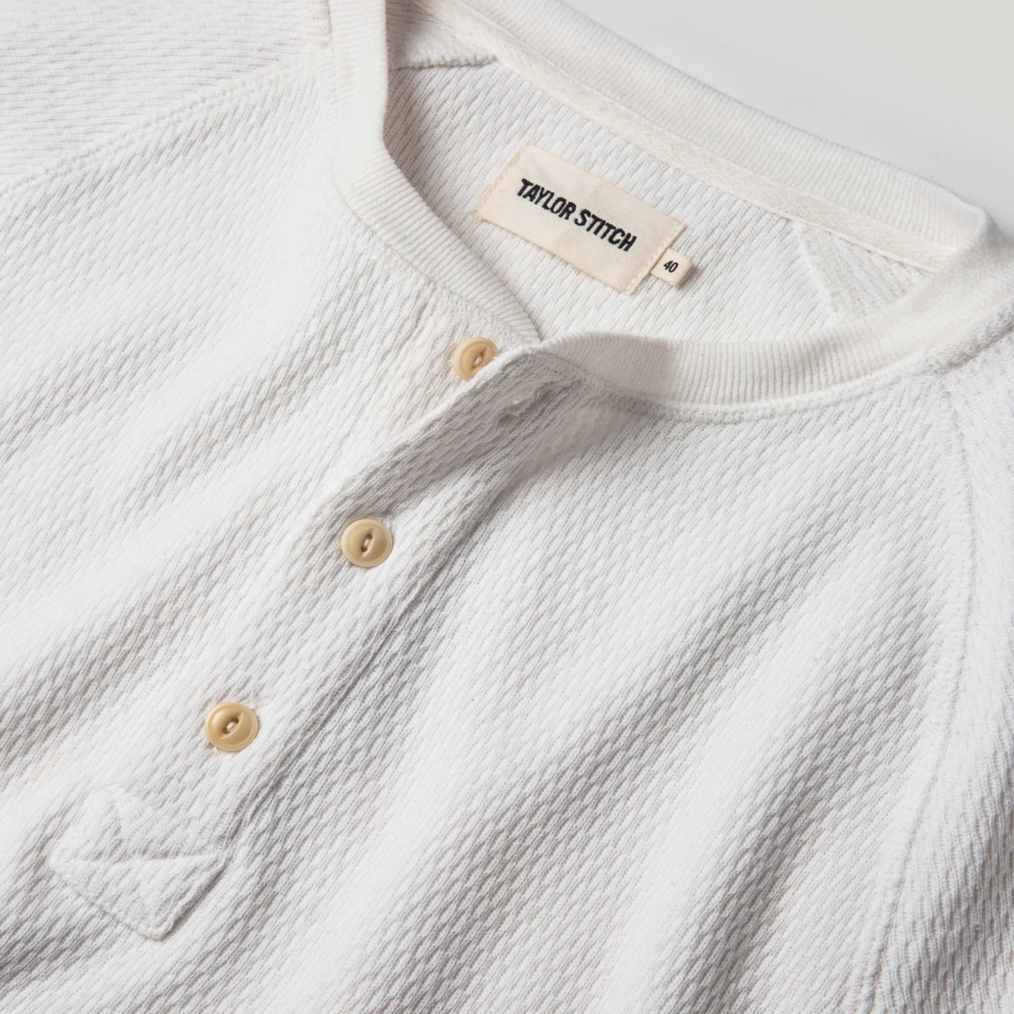 The Heavy Bag Waffle Henley in Natural - Image 6