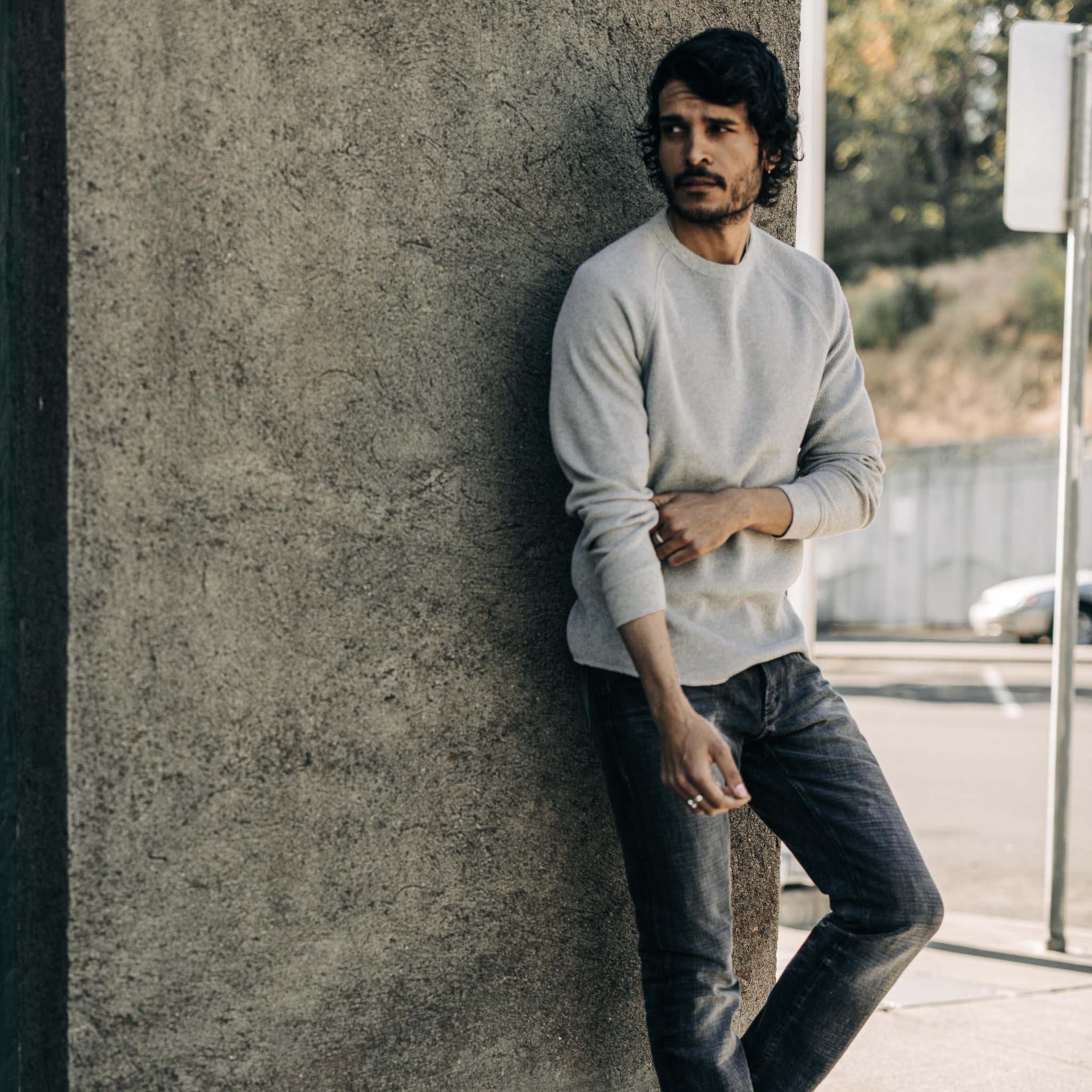 The Heavy Bag Waffle Long Sleeve in Aluminum - Image 2