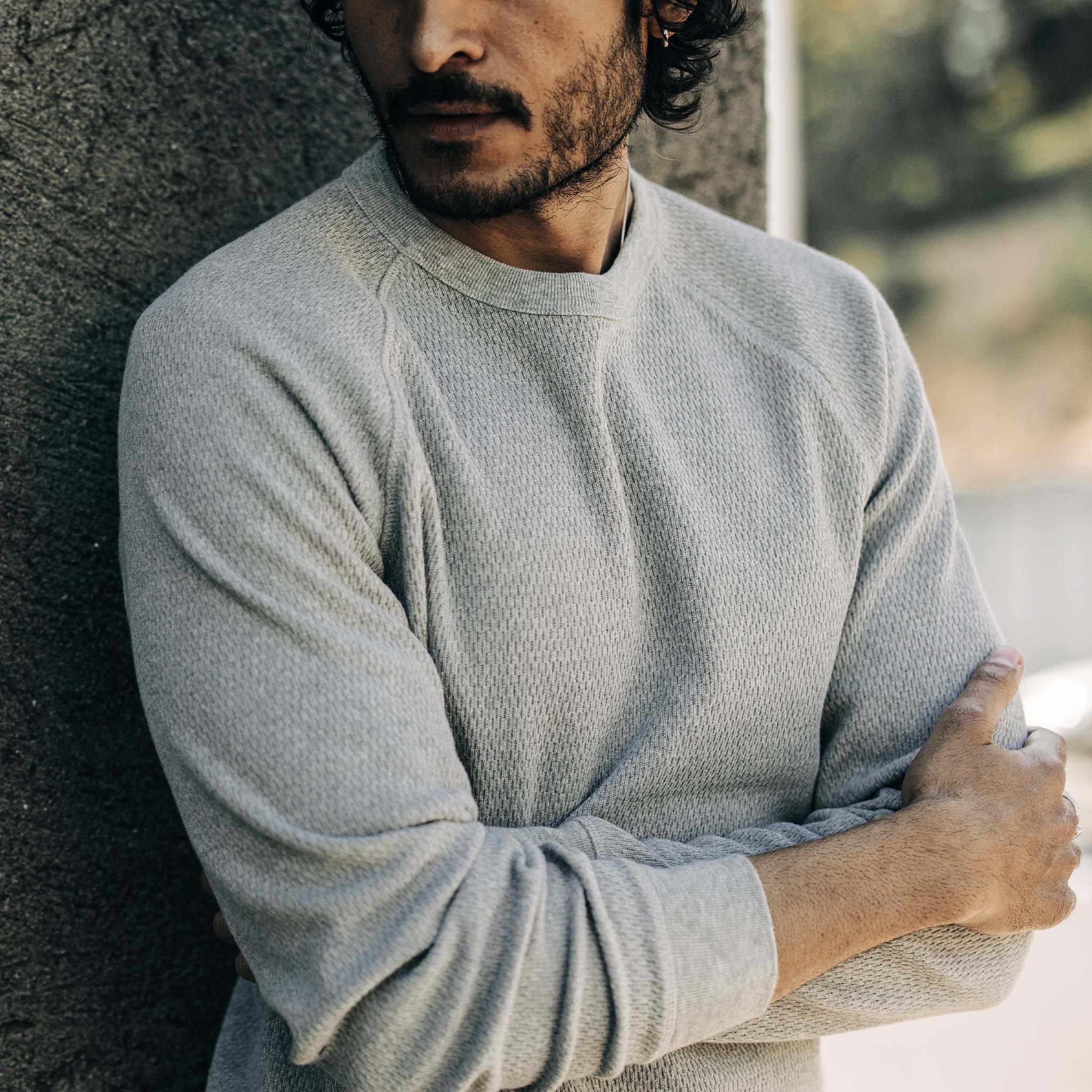 The Heavy Bag Waffle Long Sleeve in Aluminum - Image 3