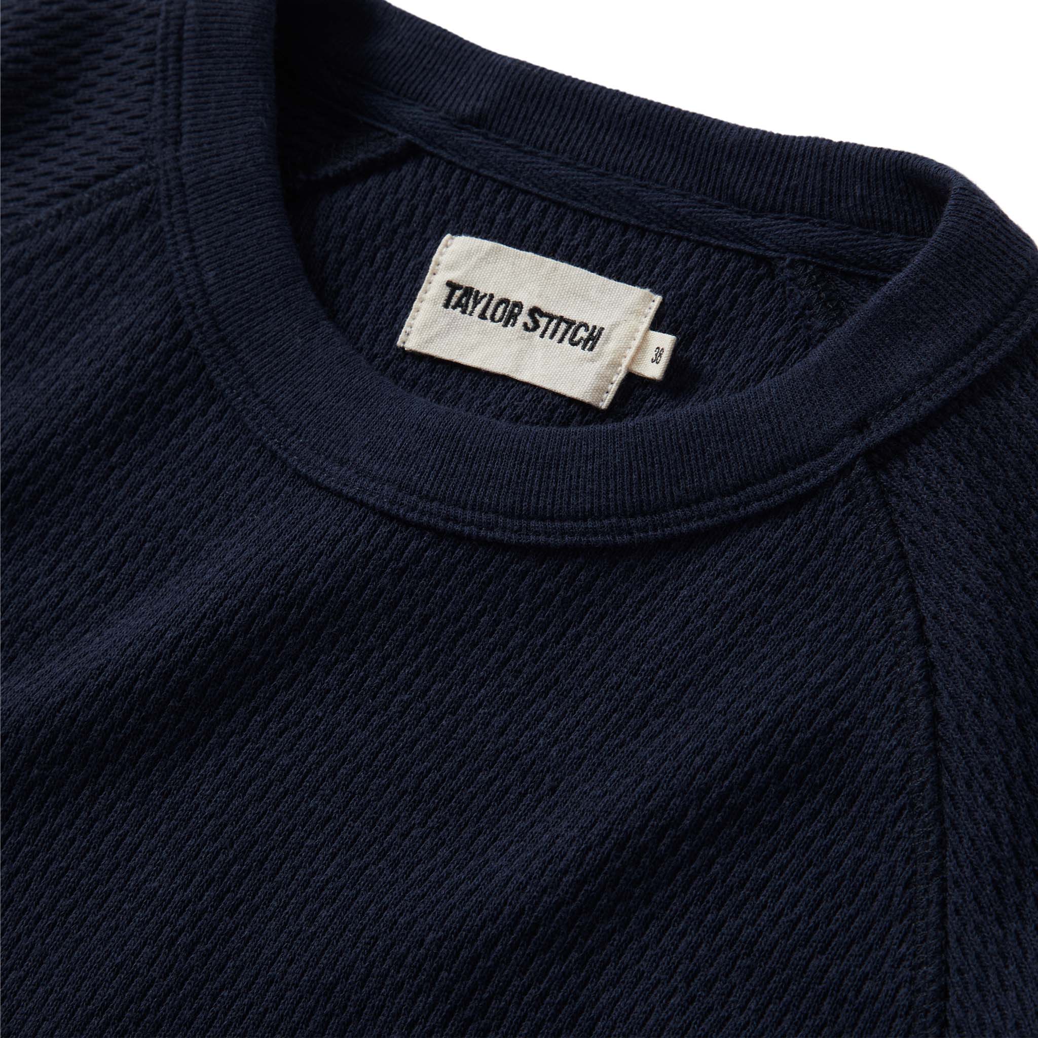 The Heavy Bag Waffle Long Sleeve in Navy - Image 5