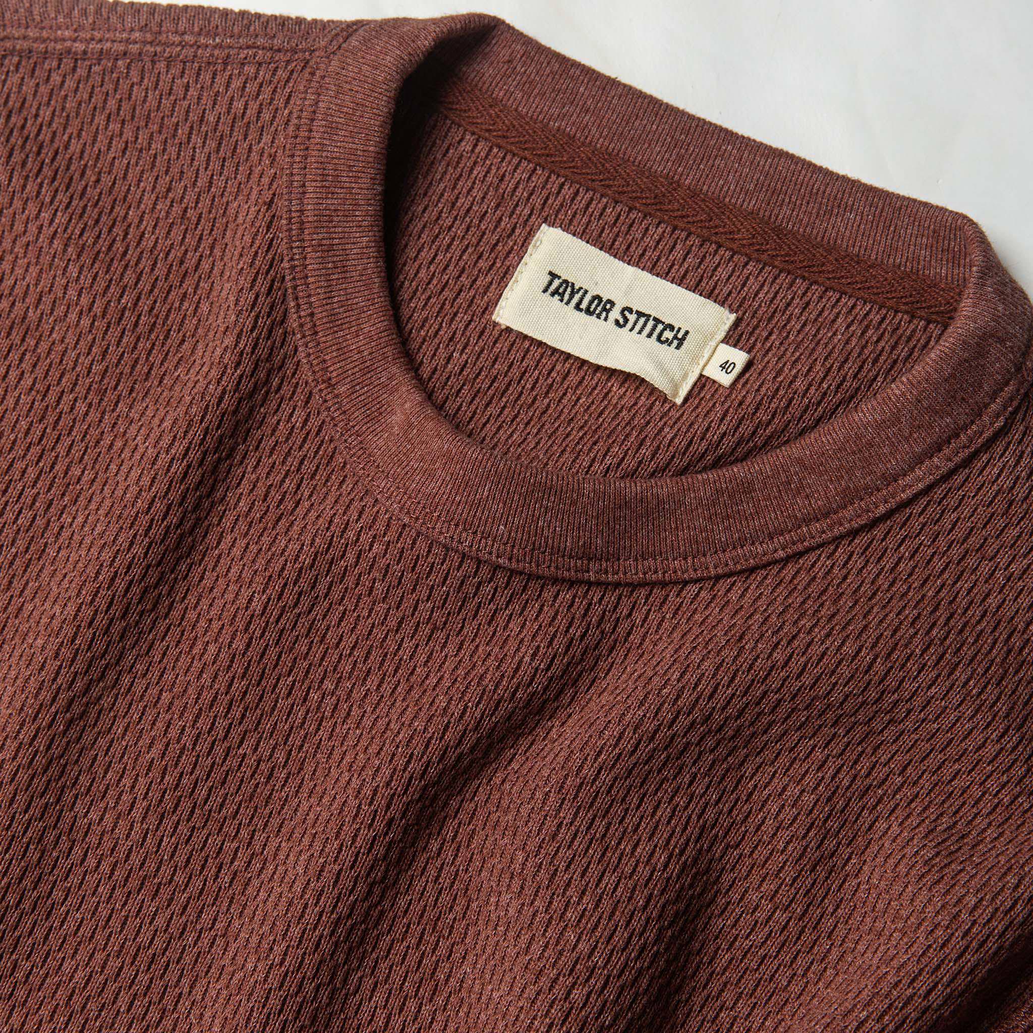 The Heavy Bag Waffle Short Sleeve in Burgundy - Image 5