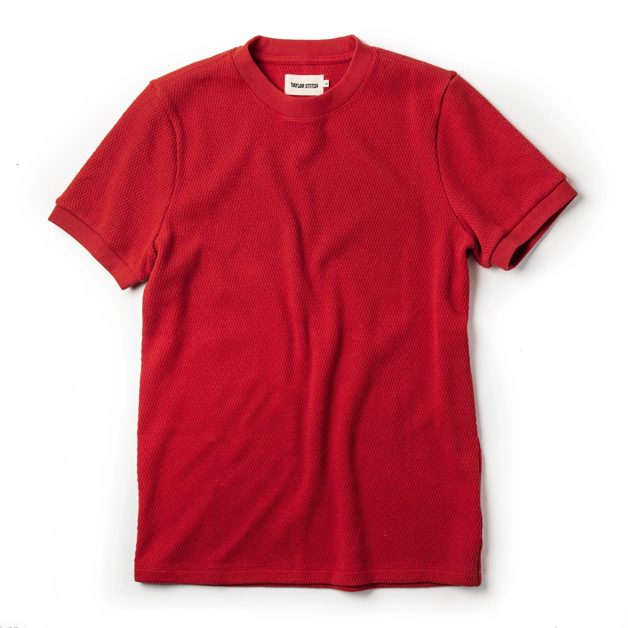 The Heavy Bag Waffle Short Sleeve in Cardinal