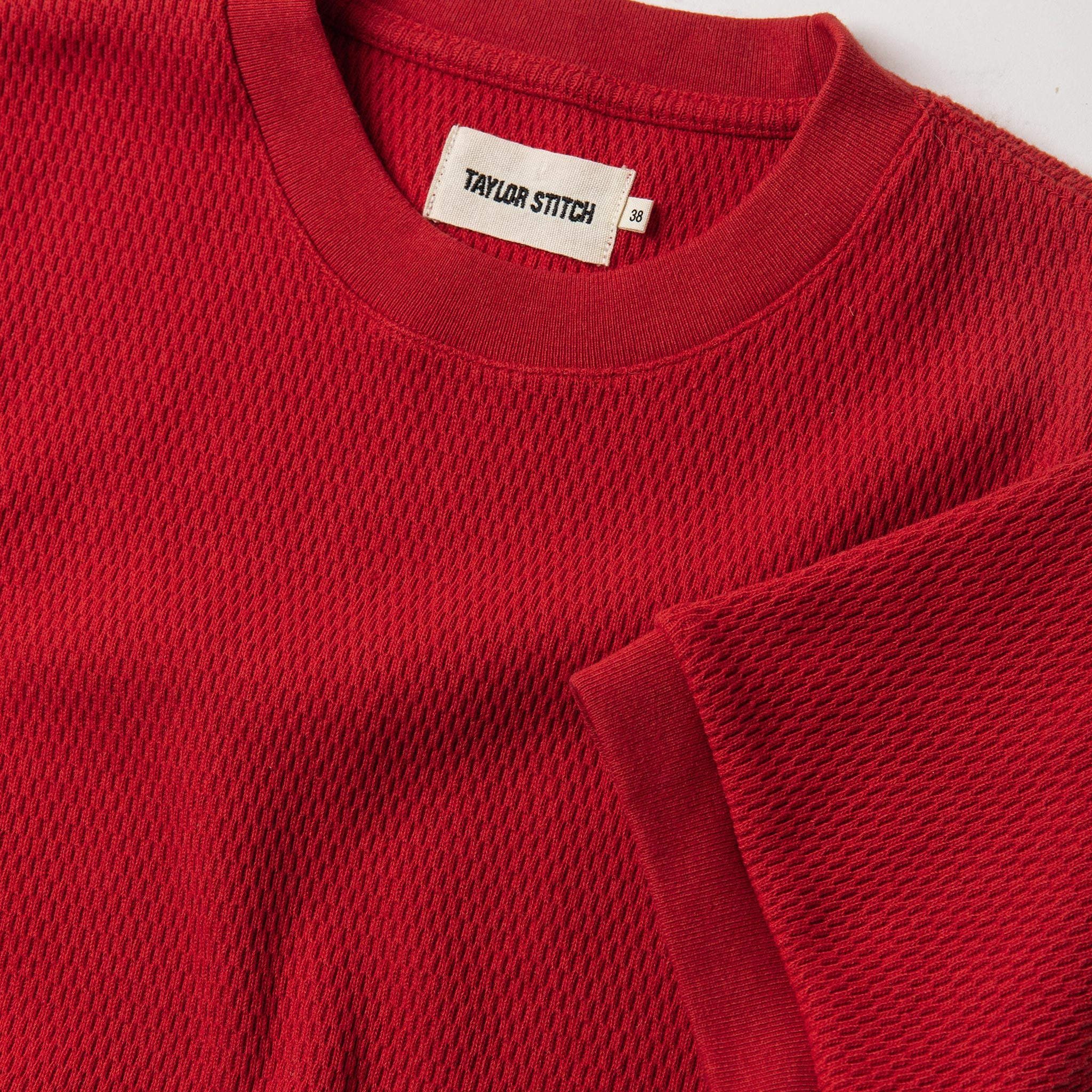 The Heavy Bag Waffle Short Sleeve in Cardinal - Image 6