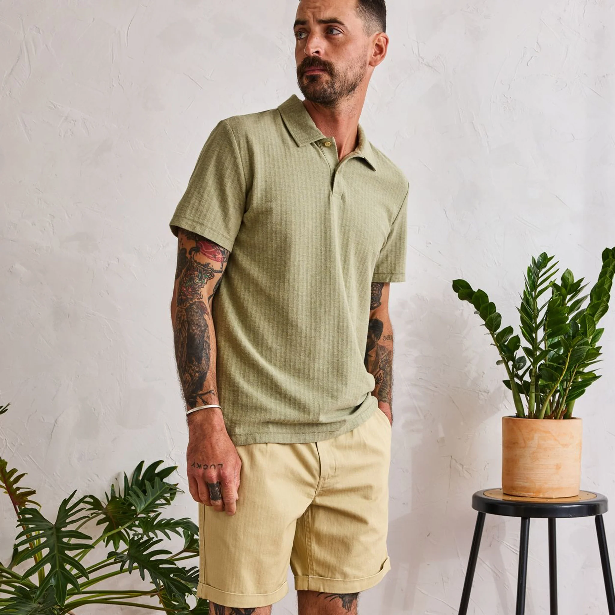 The Herringbone Polo in Heather Sage - Image 2