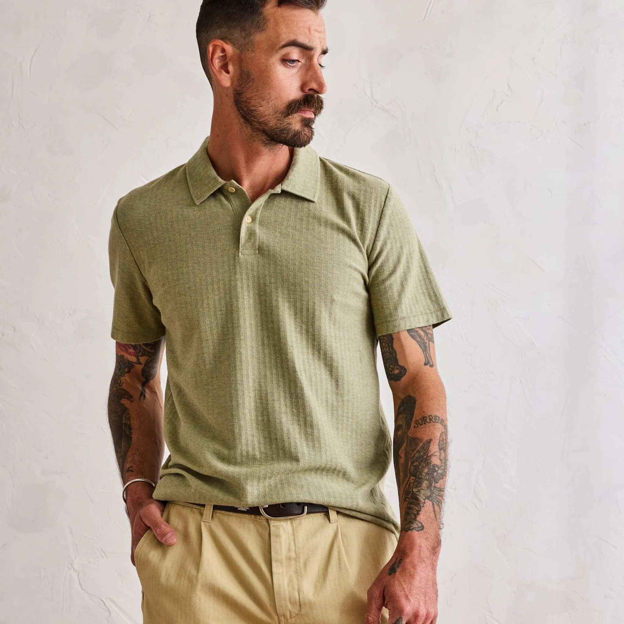 The Herringbone Polo in Heather Sage - Image 4