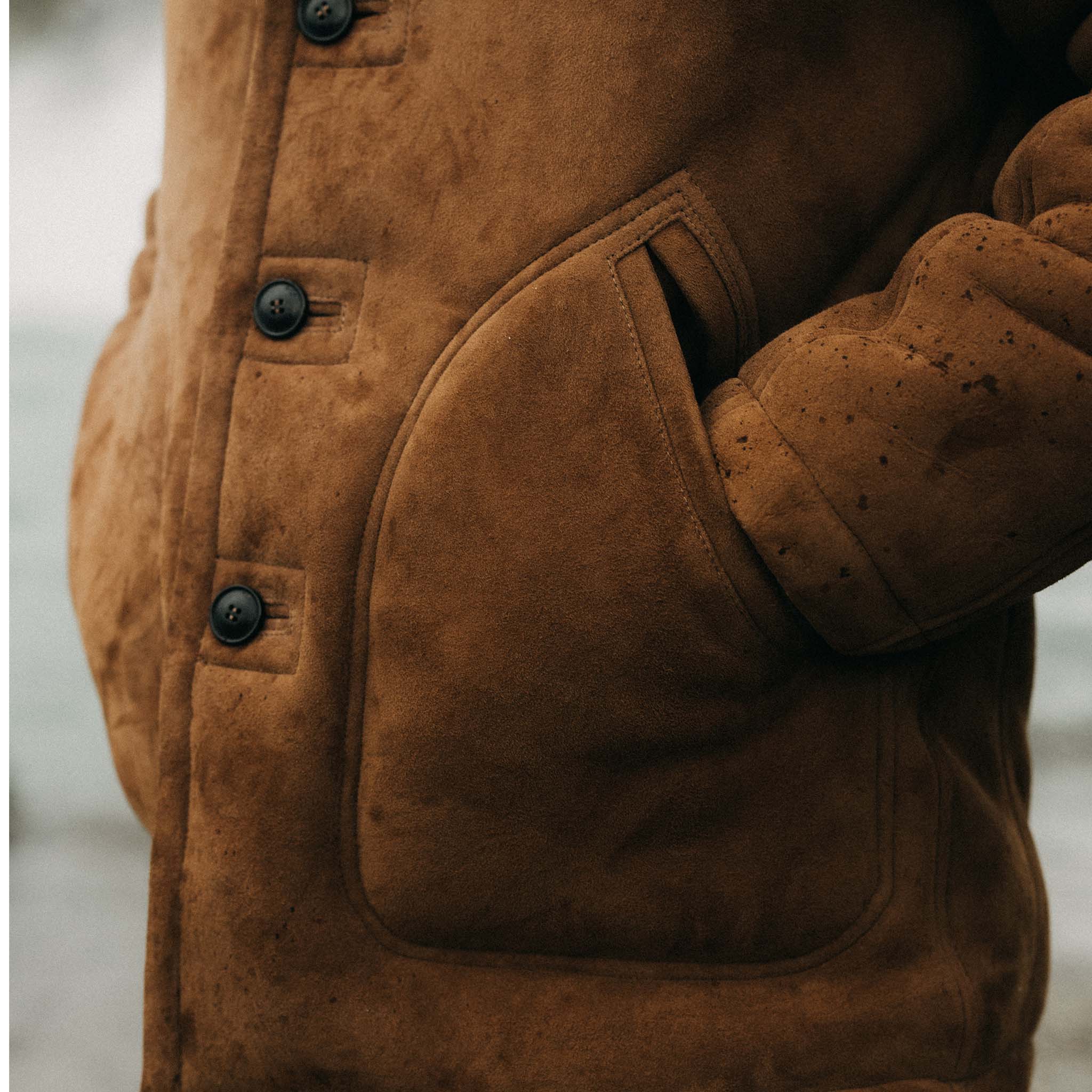 The High Plains Coat in Walnut Shearling - Image 4
