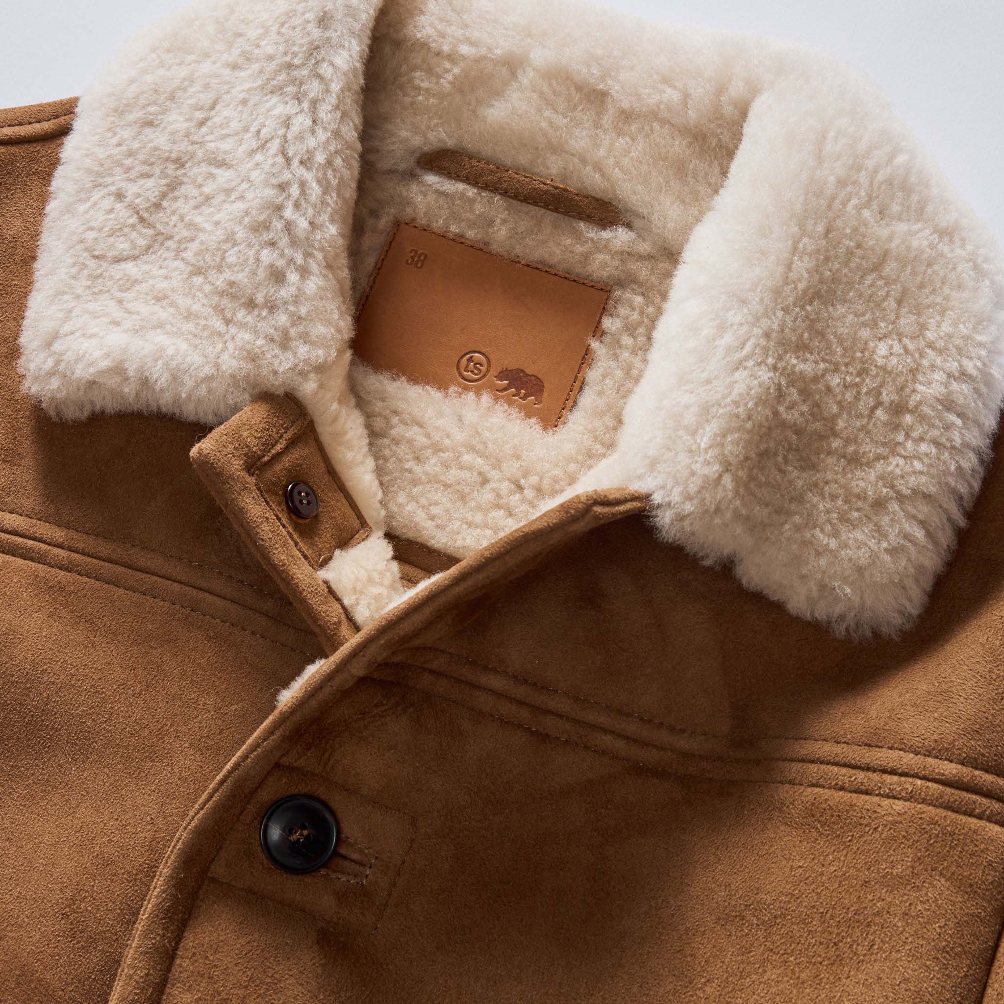 The High Plains Coat in Walnut Shearling - Image 7