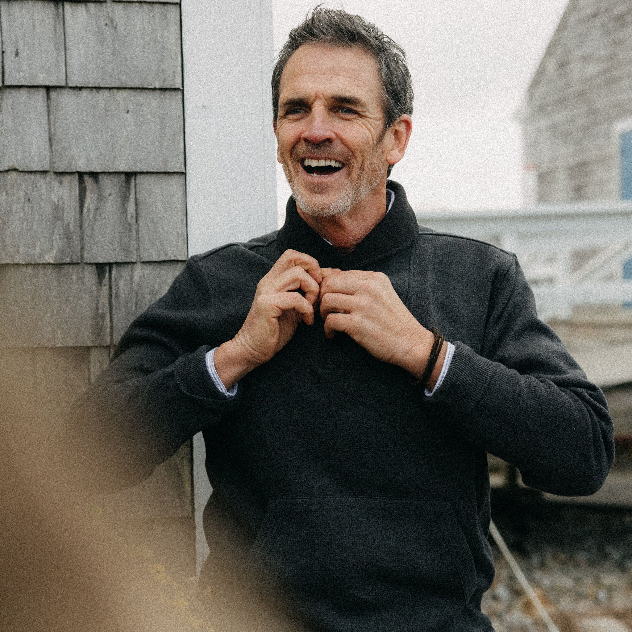 The Horizon Shawl Pullover in Coal Heather - Image 5
