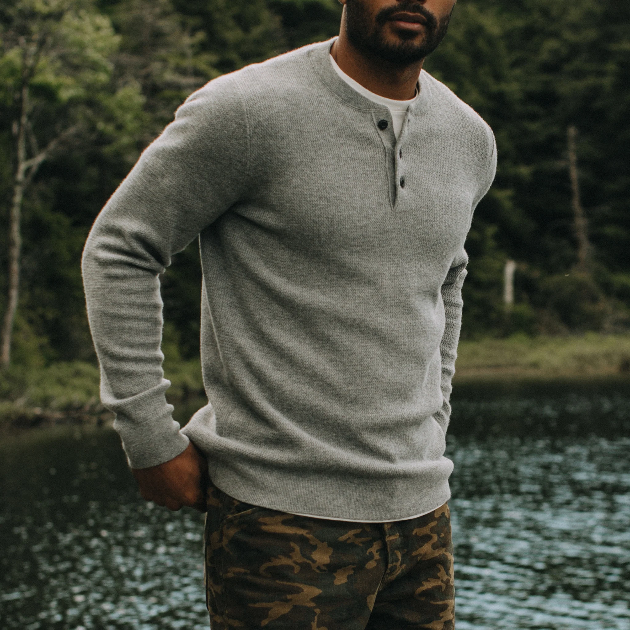 The Hudson Sweater in Heather Grey - Image 2