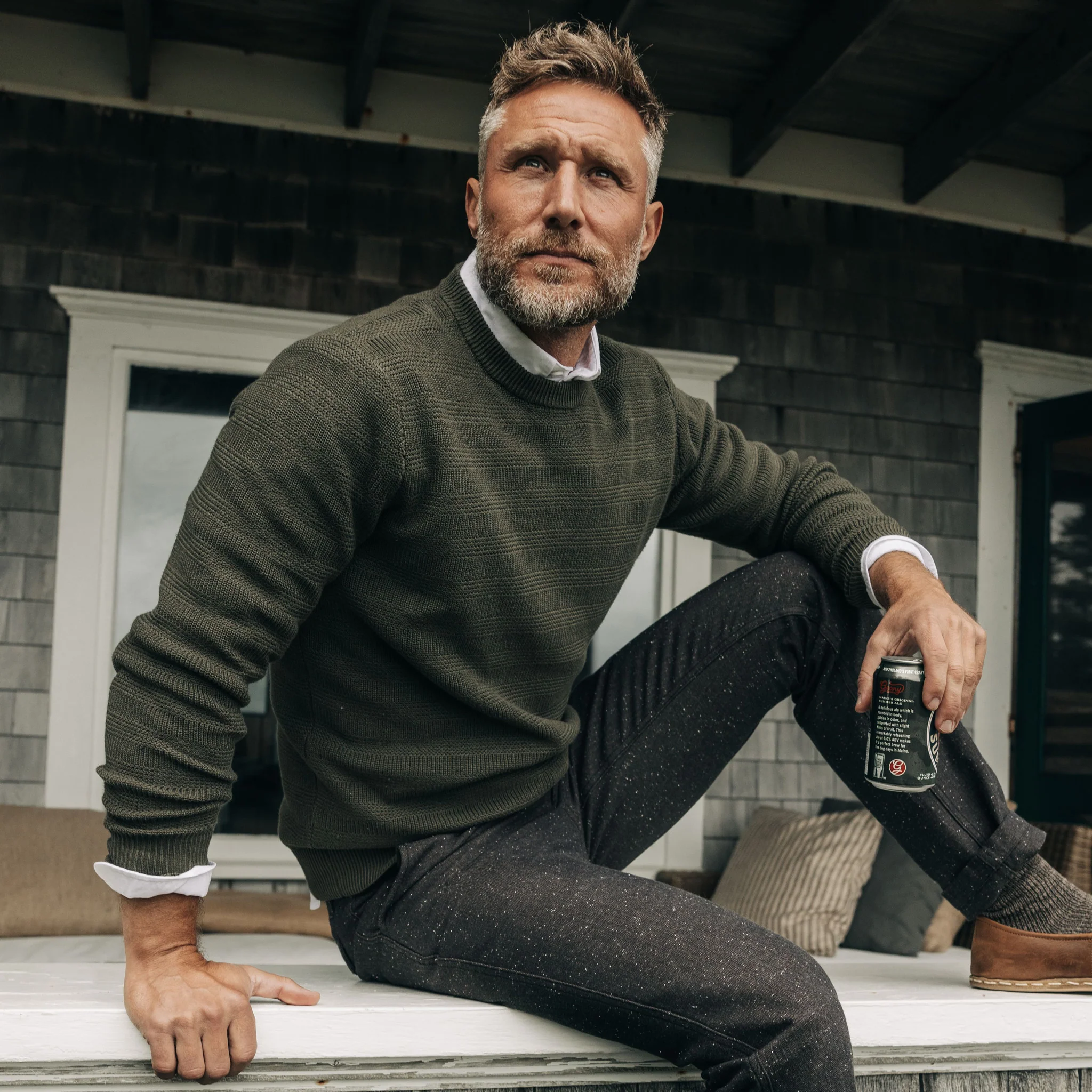 The Hugo Sweater in Army - Image 3