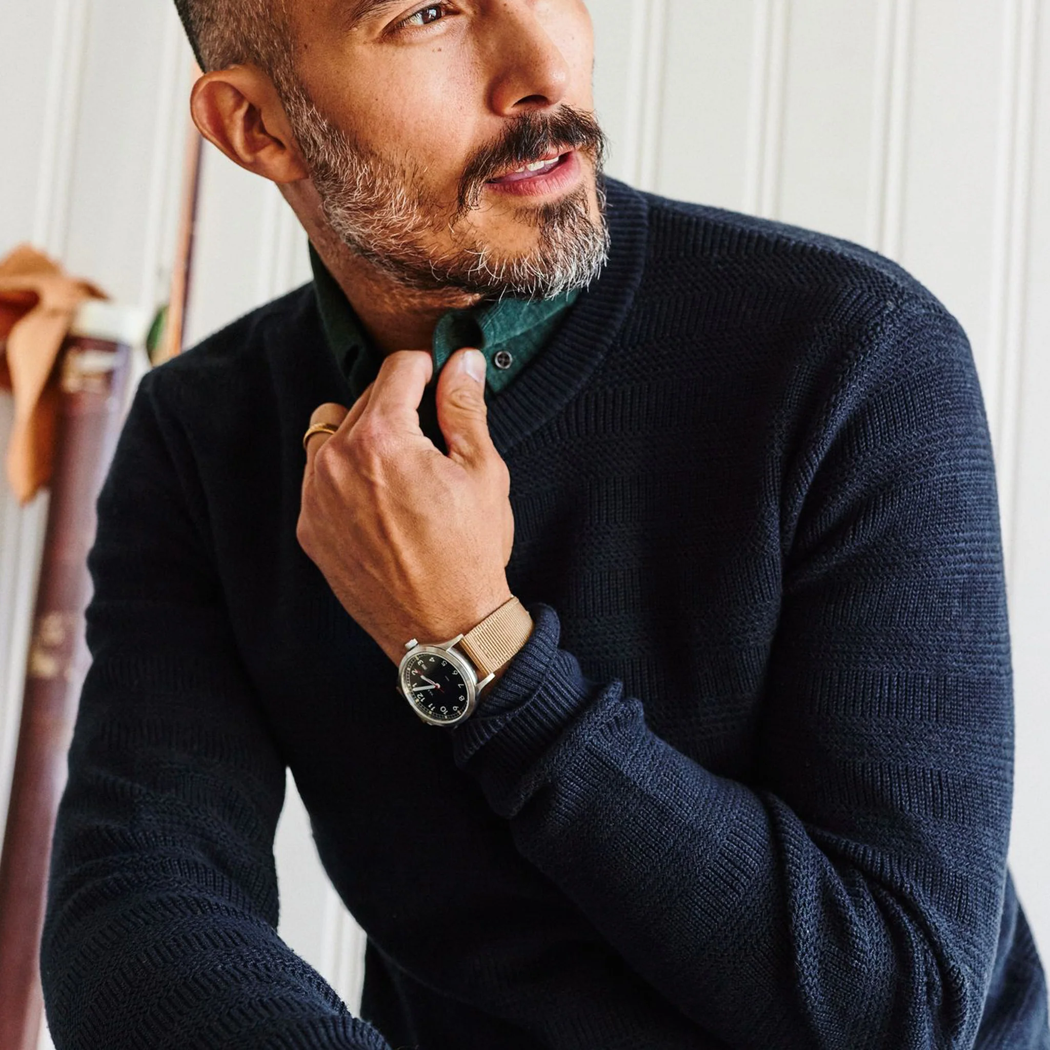 The Hugo Sweater in Navy - Image 4