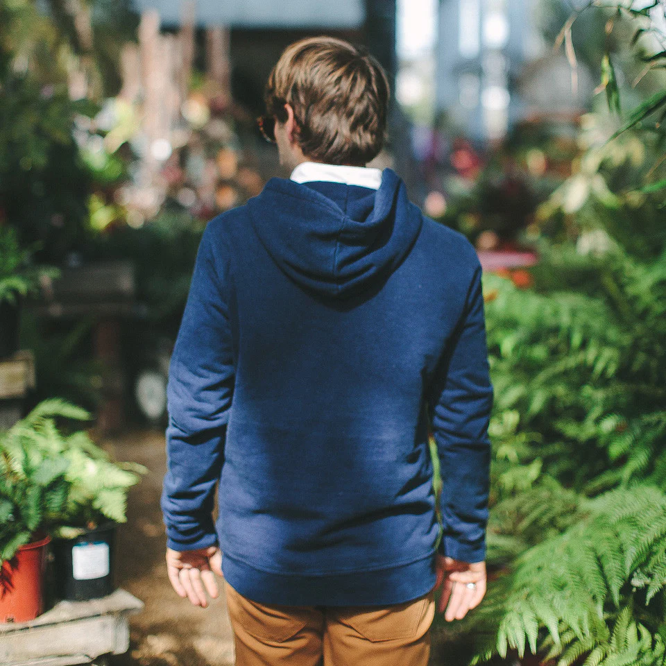 Indigo 3 Button Hooded Sweatshirt - Image 6
