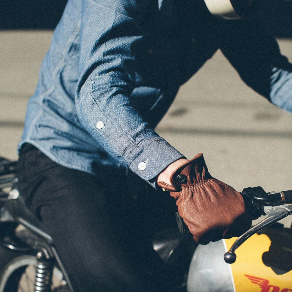 Indigo Jacquard Dot Utility Shirt - Image 5