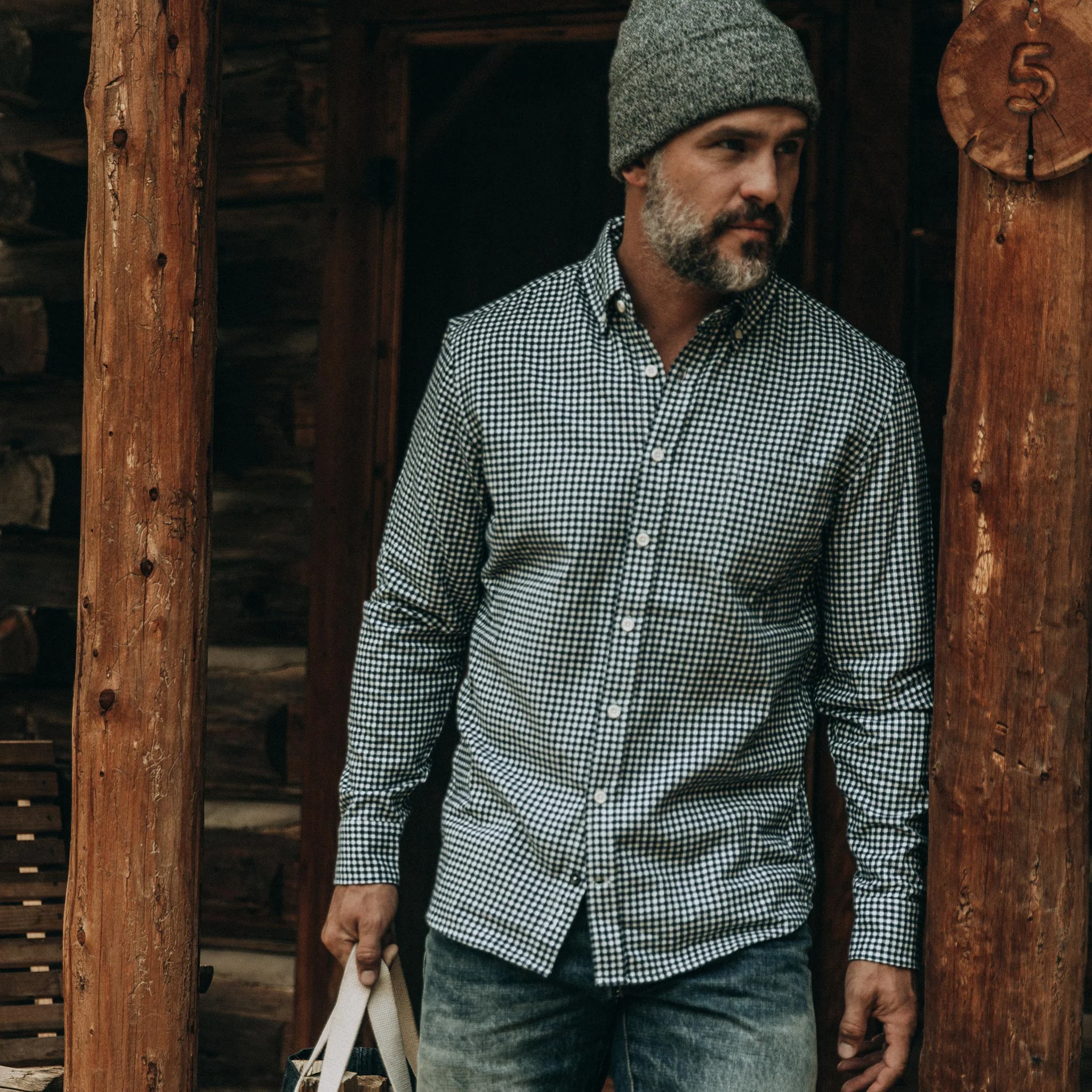 The Jack in Brushed Navy Gingham - Image 2