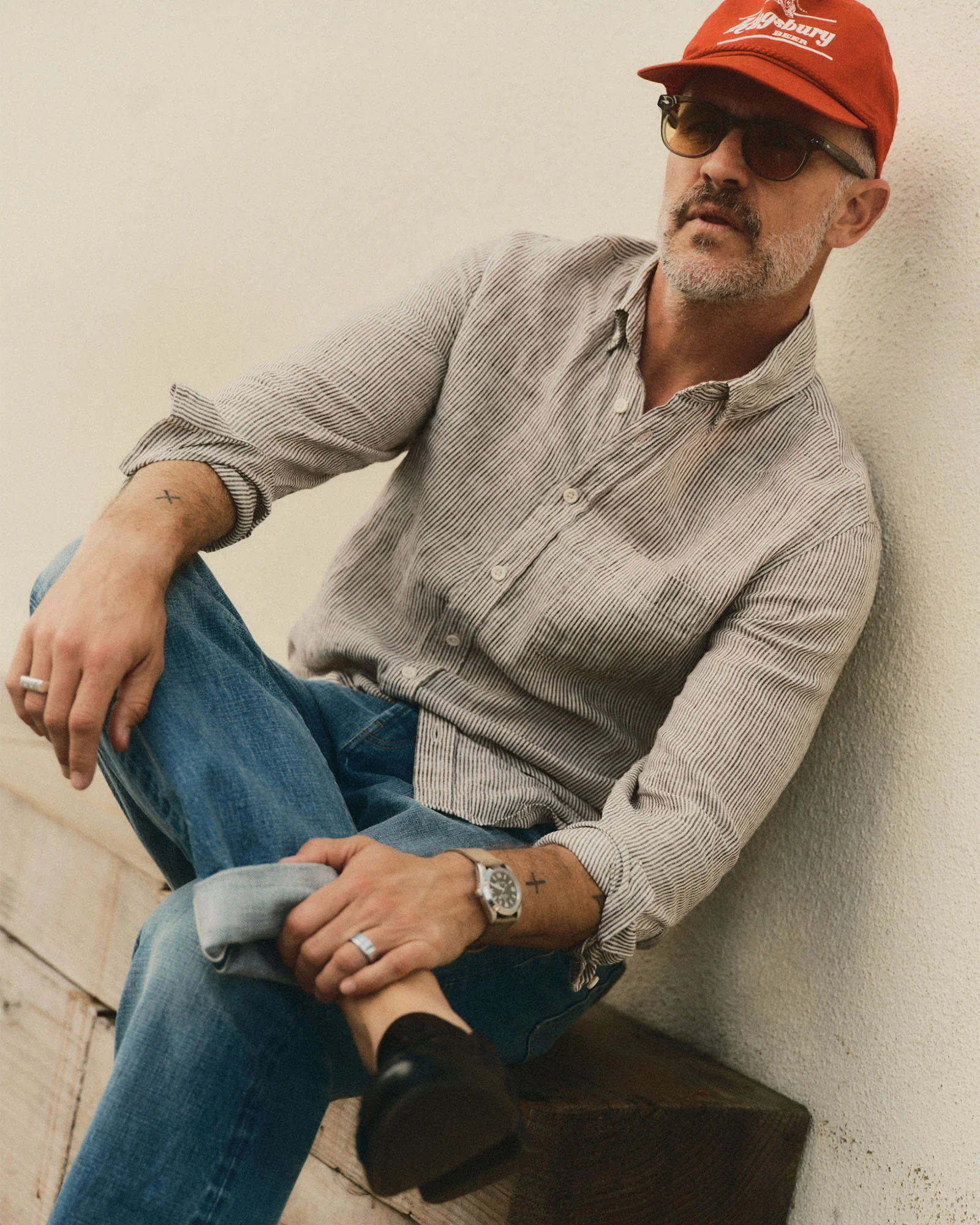 The Jack in Burgundy University Stripe Linen - Image 2
