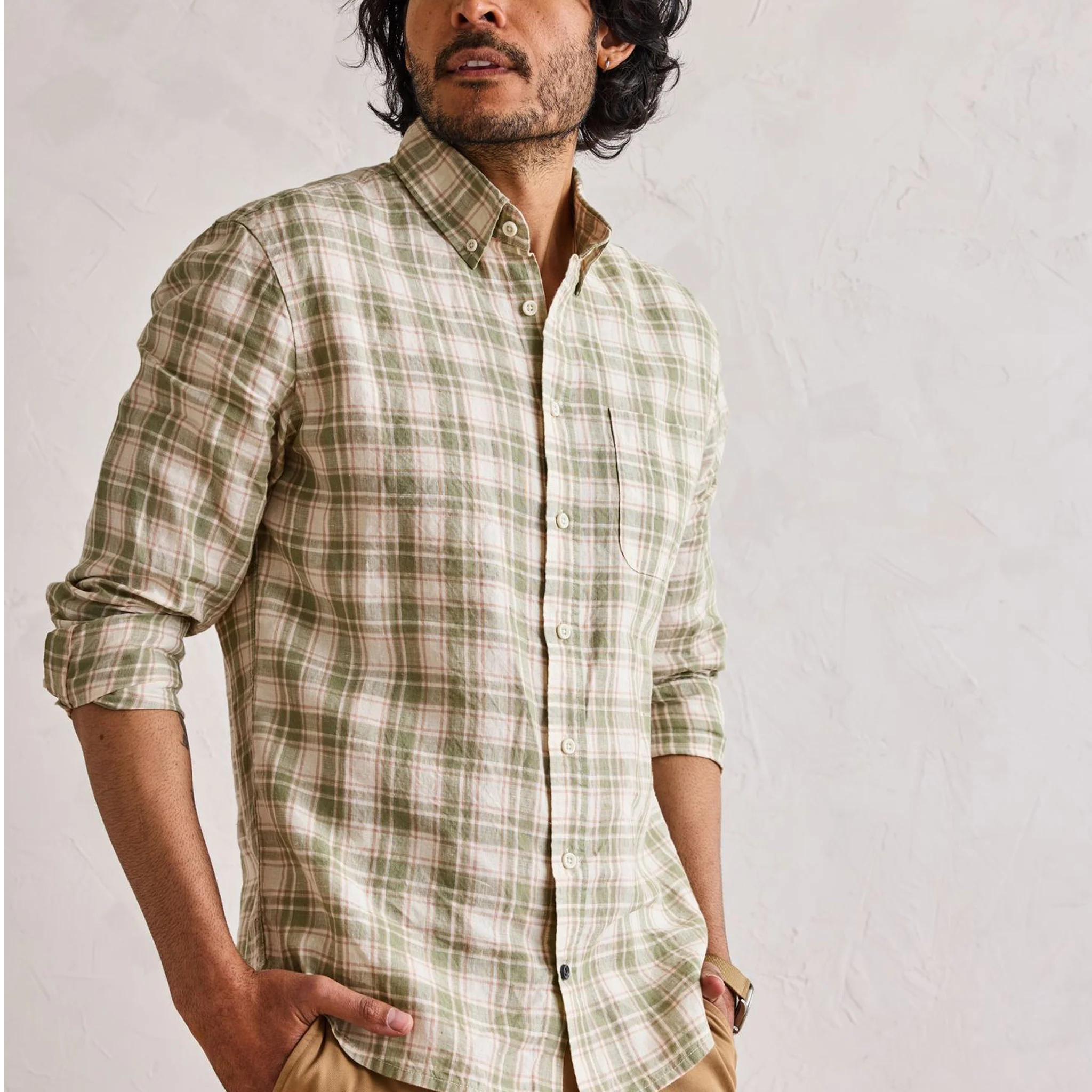 The Jack in Palm Plaid Linen - Image 3
