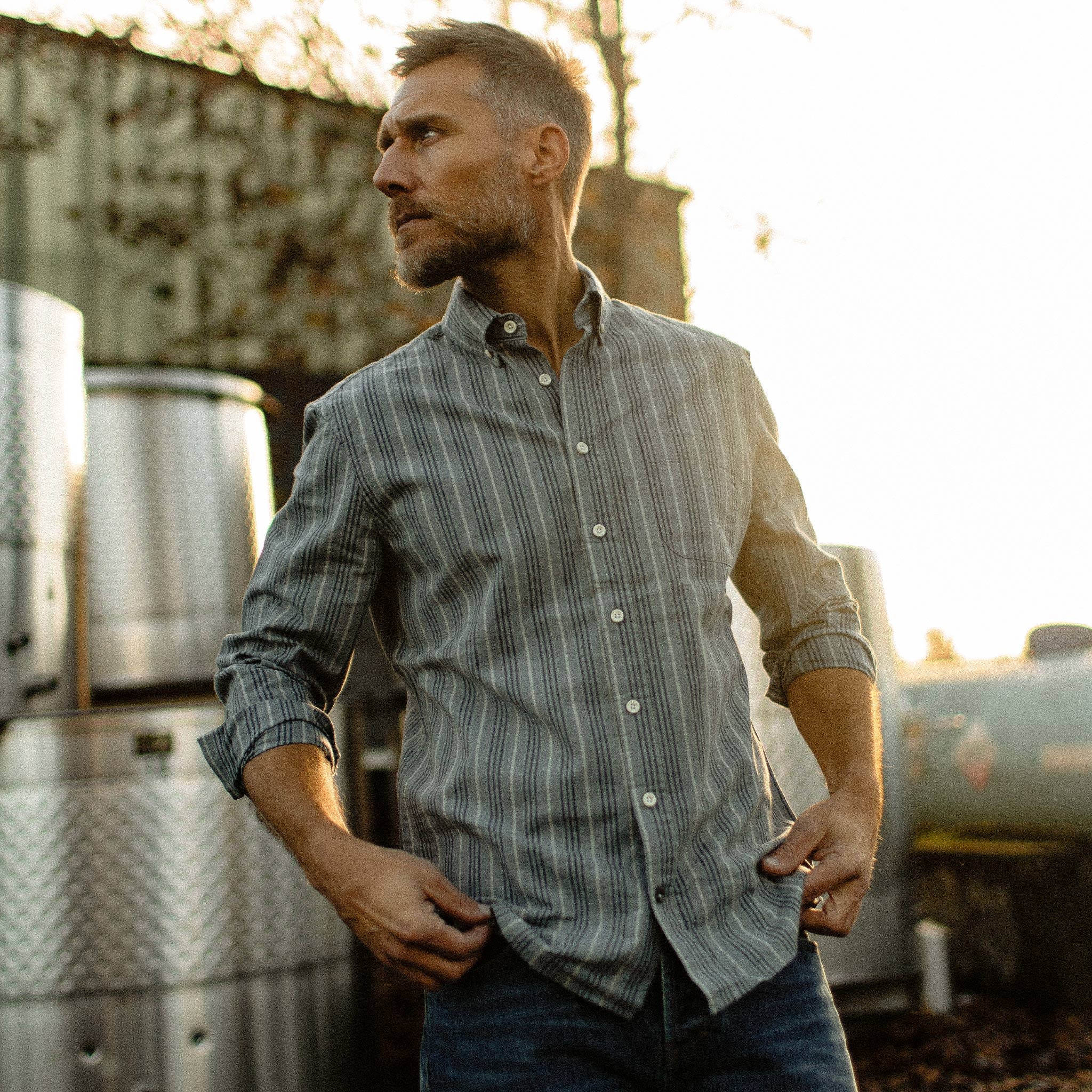 The Jack in Sky Blue Chambray Stripe - Image 2