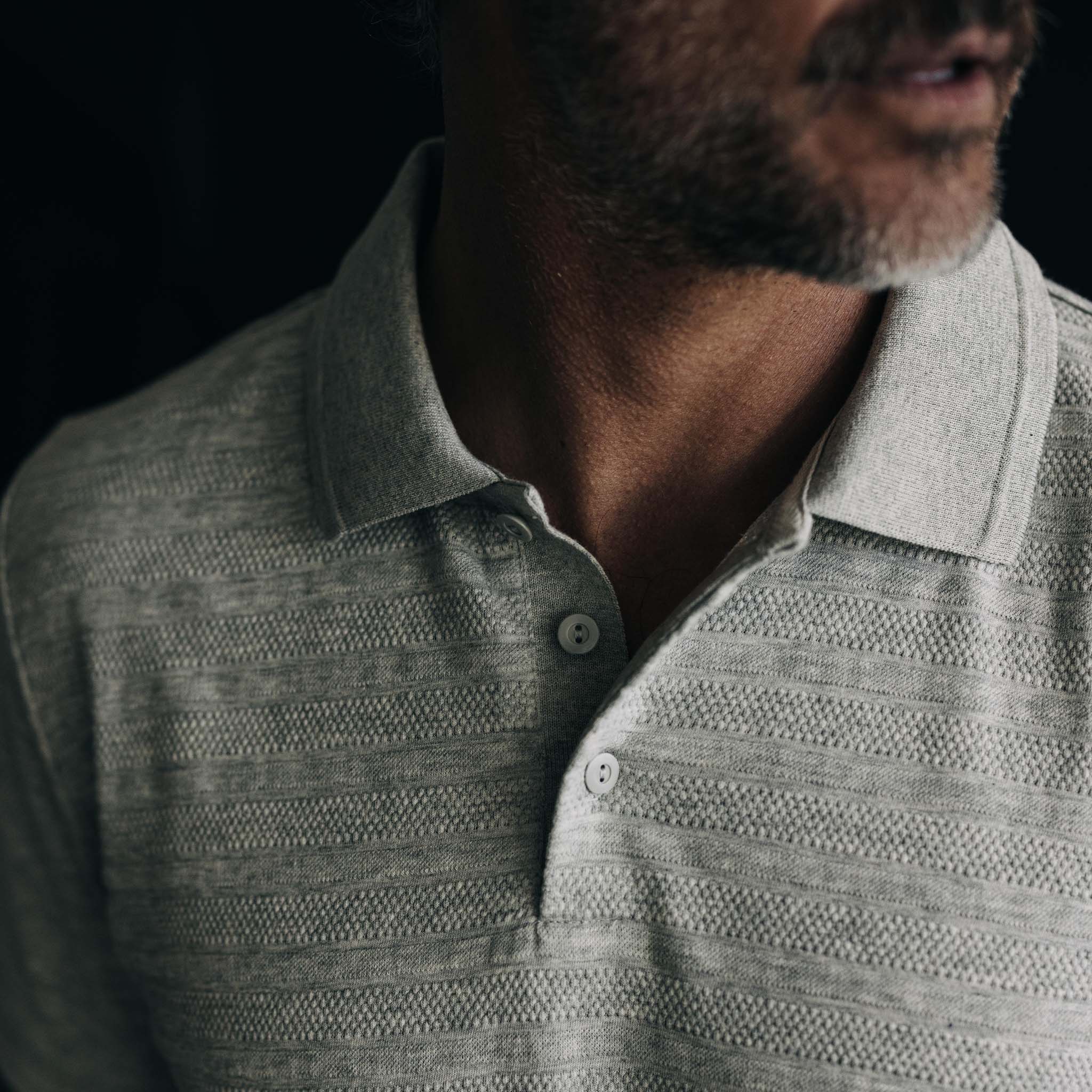 The Jacquard Polo in Ash Heather - Image 3