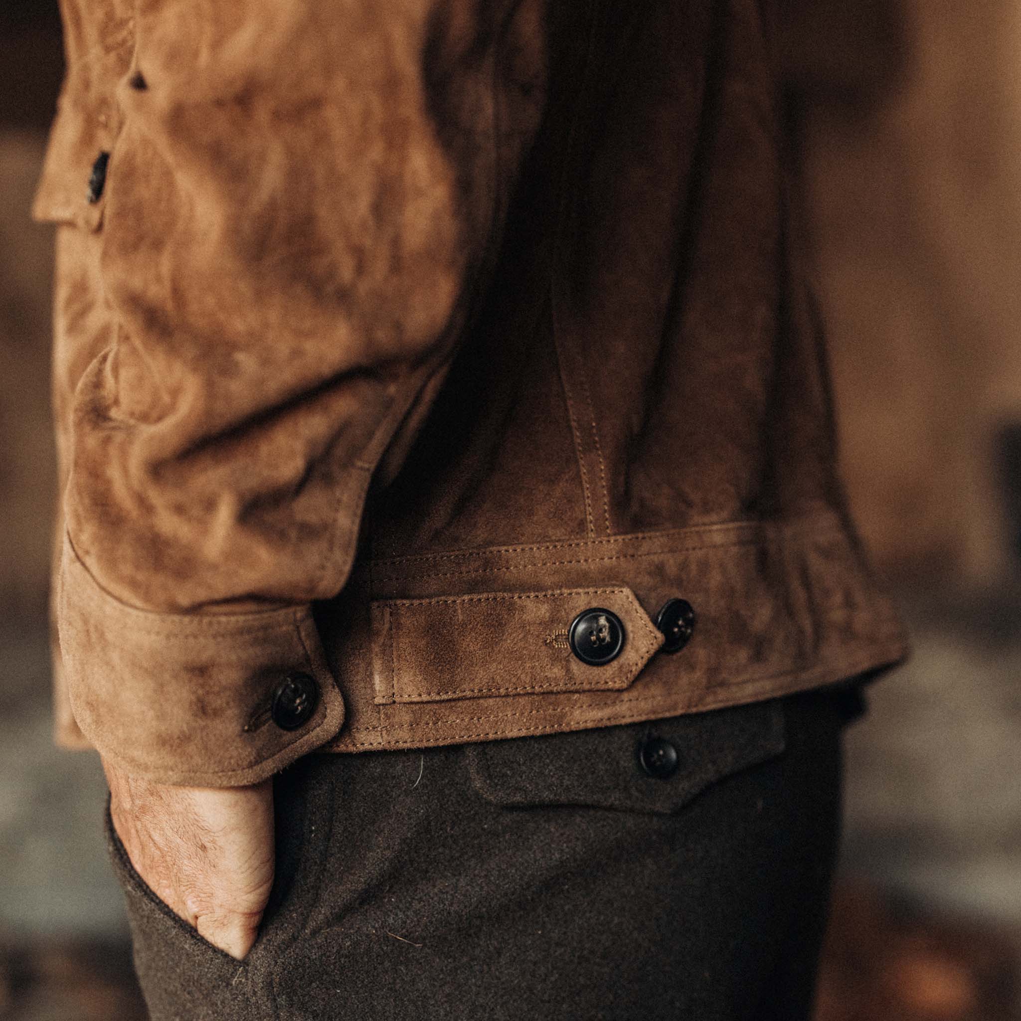 The James Jacket in Vintage Tan Suede - Image 4