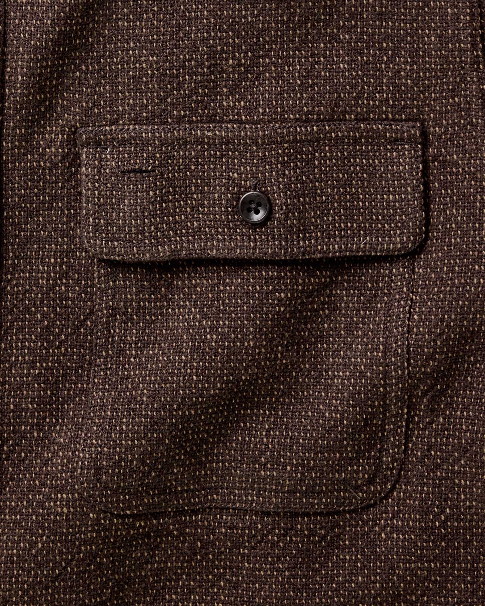 The Ledge Shirt in Black Coffee Linen Tweed - Image 8