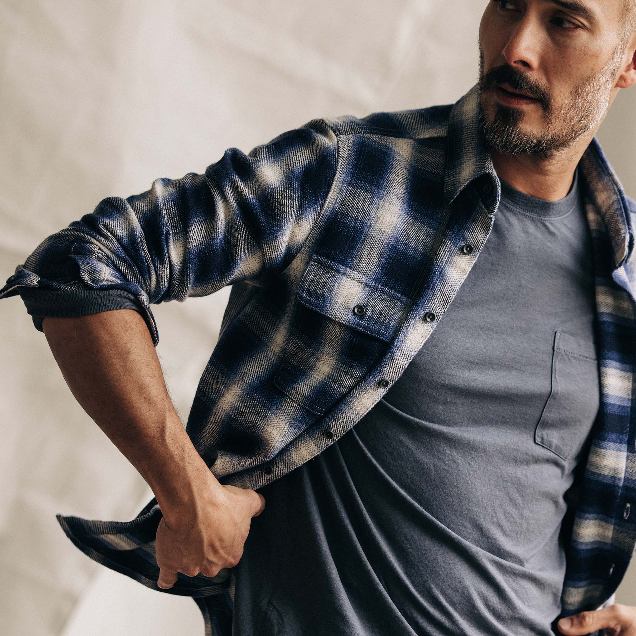 The Ledge Shirt in Blue Sky Plaid - Image 3