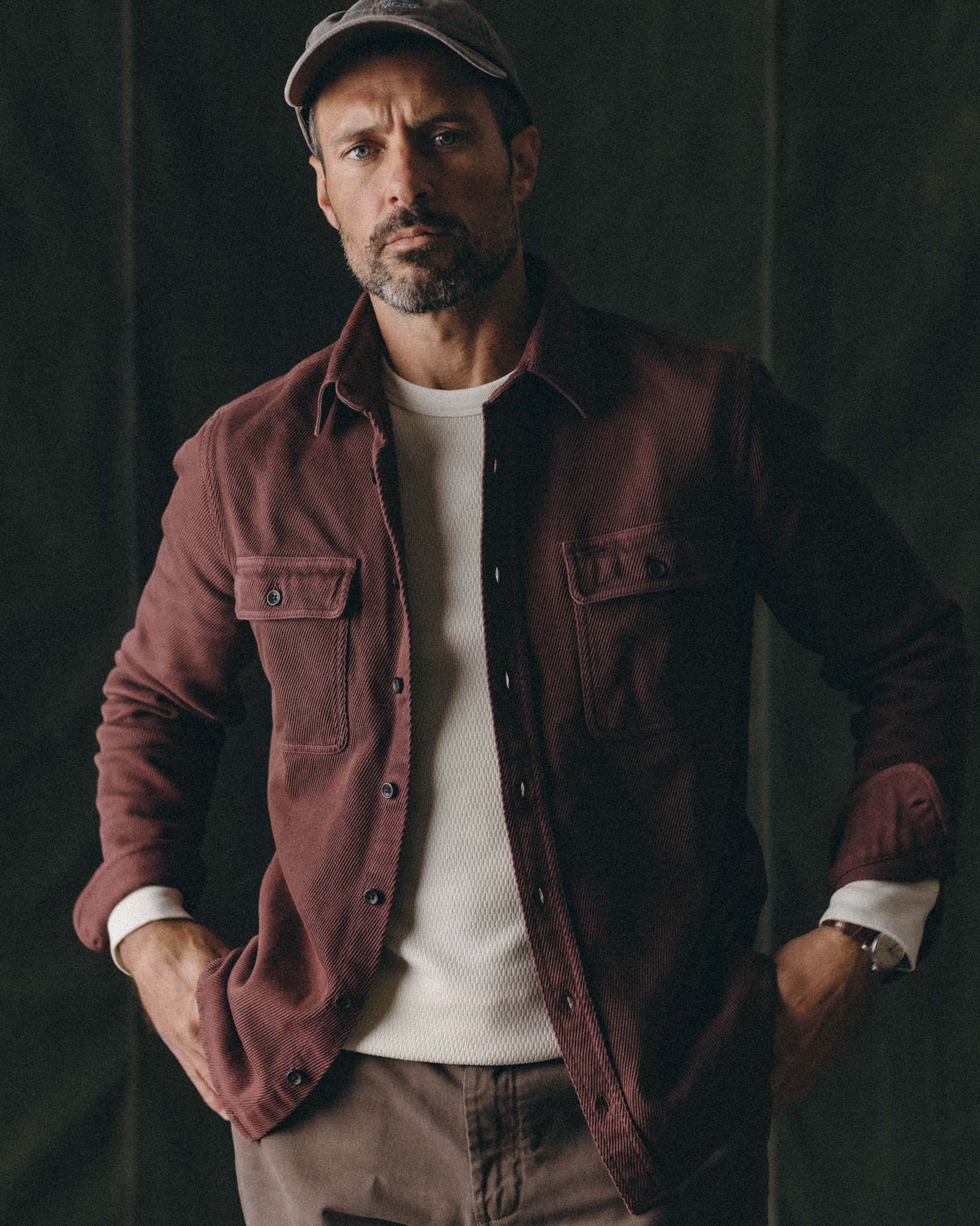 The Ledge Shirt in Dried Cherry Twill - Image 2