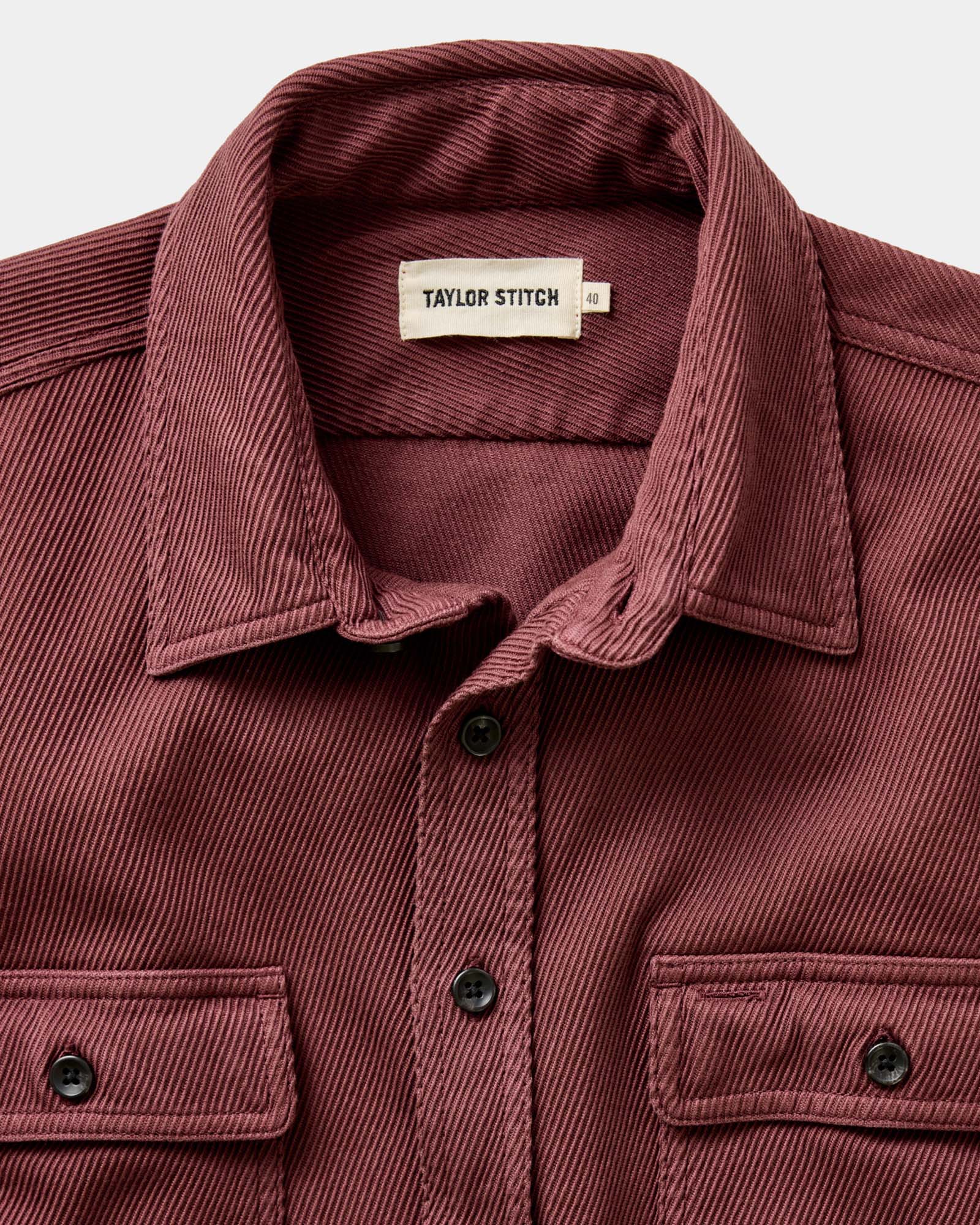The Ledge Shirt in Dried Cherry Twill - Image 7