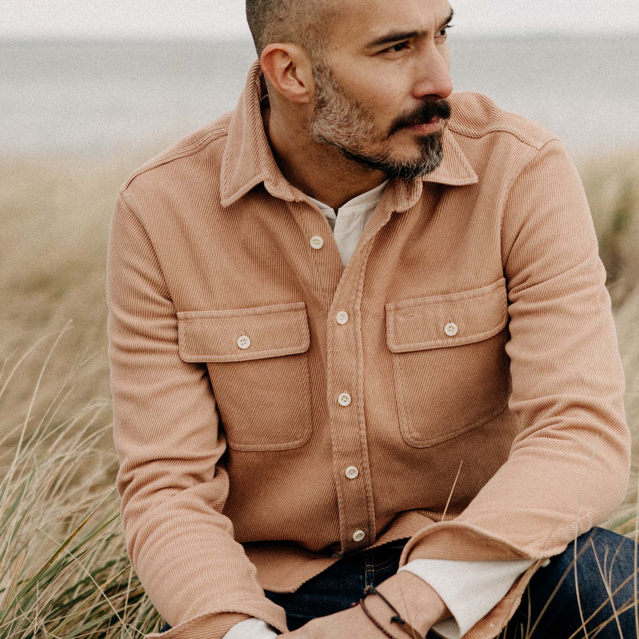 The Ledge Shirt in Dusty Coral Twill - Image 4