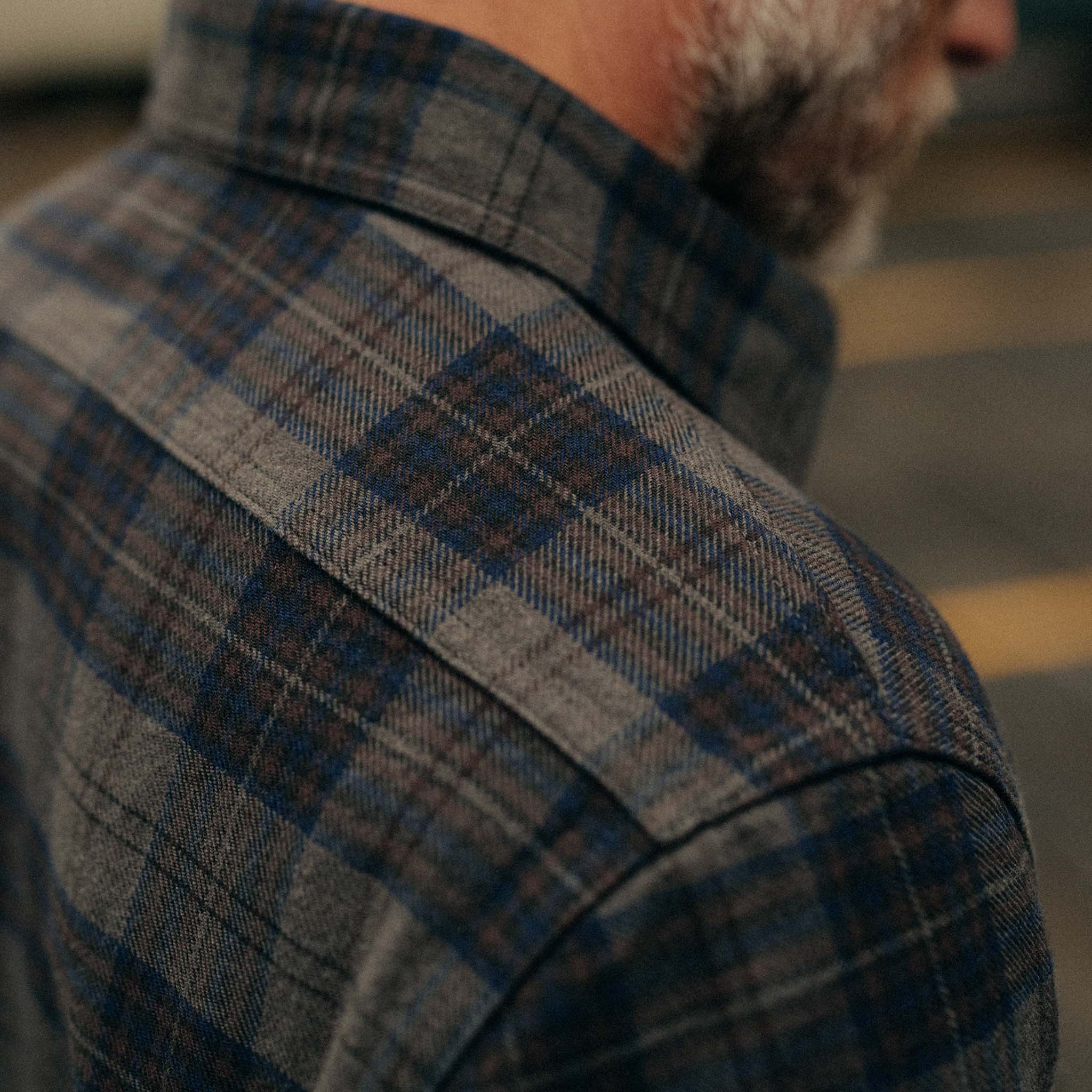 The Ledge Shirt in Heather Granite Plaid - Image 4