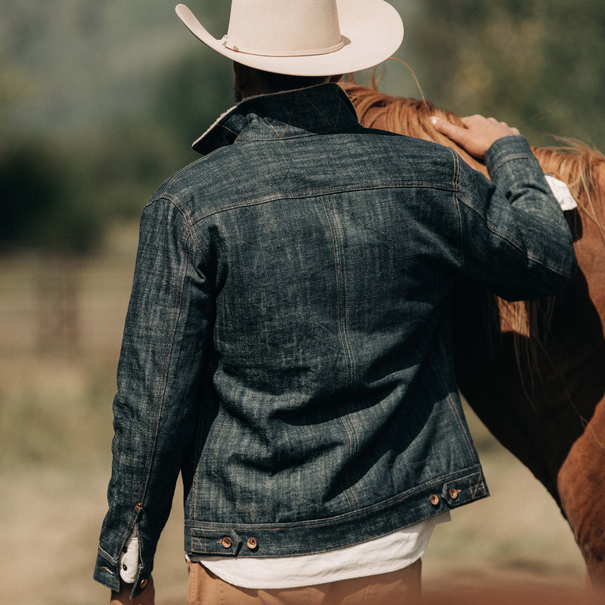 The Lined Long Haul Jacket in Green Cast Denim - Image 5