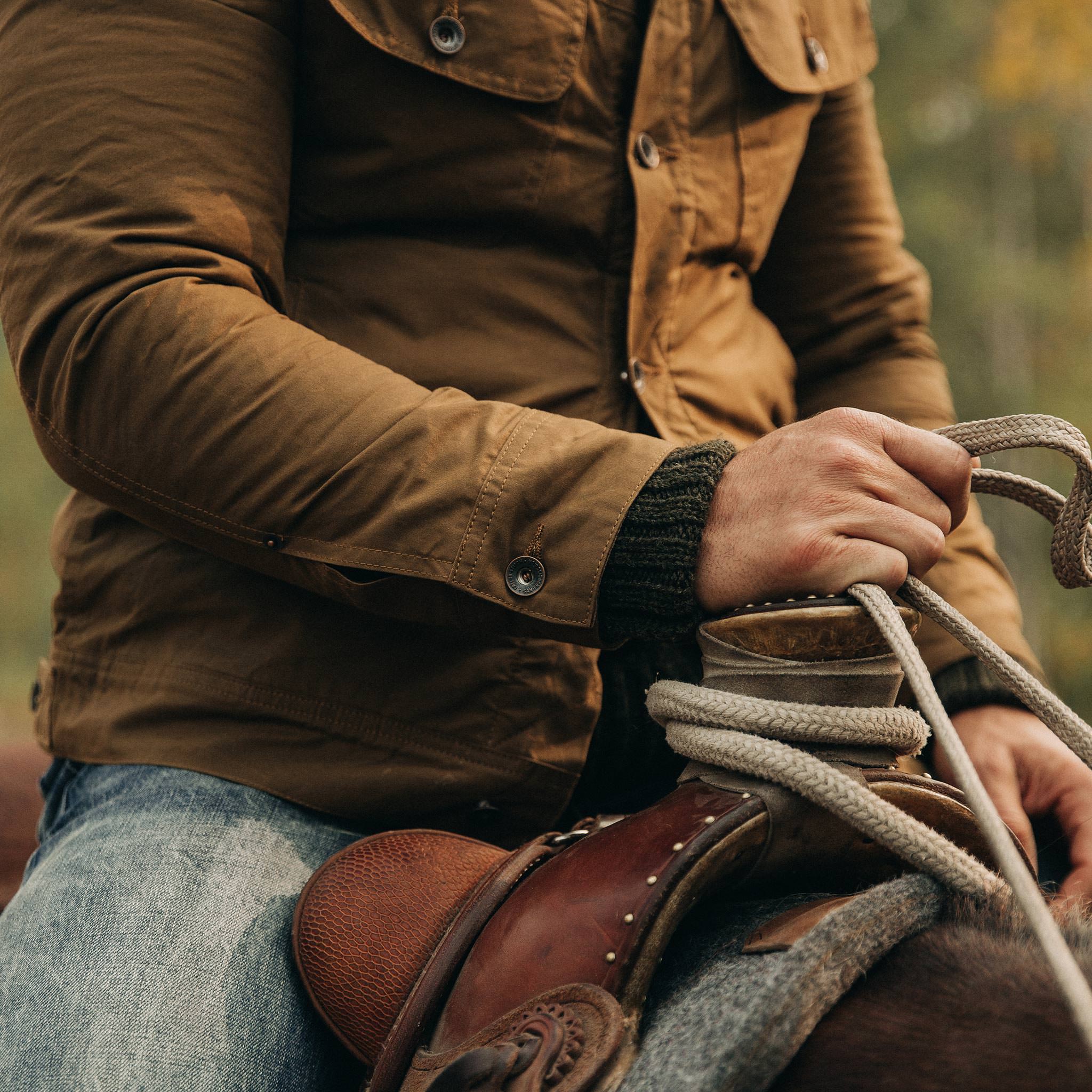 The Lined Long Haul Jacket in Harvest Tan Dry Wax - Image 5