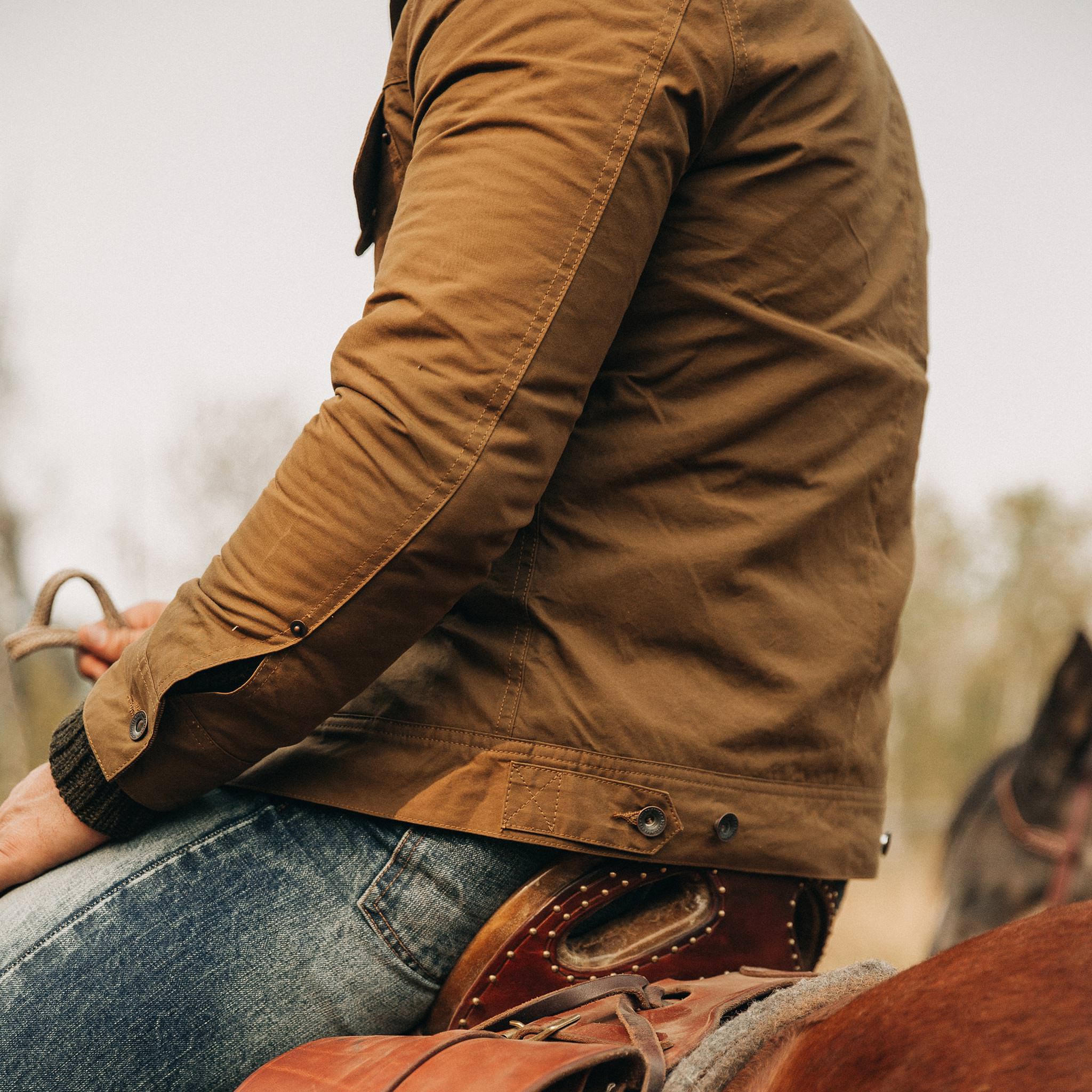 The Lined Long Haul Jacket in Harvest Tan Dry Wax - Image 6