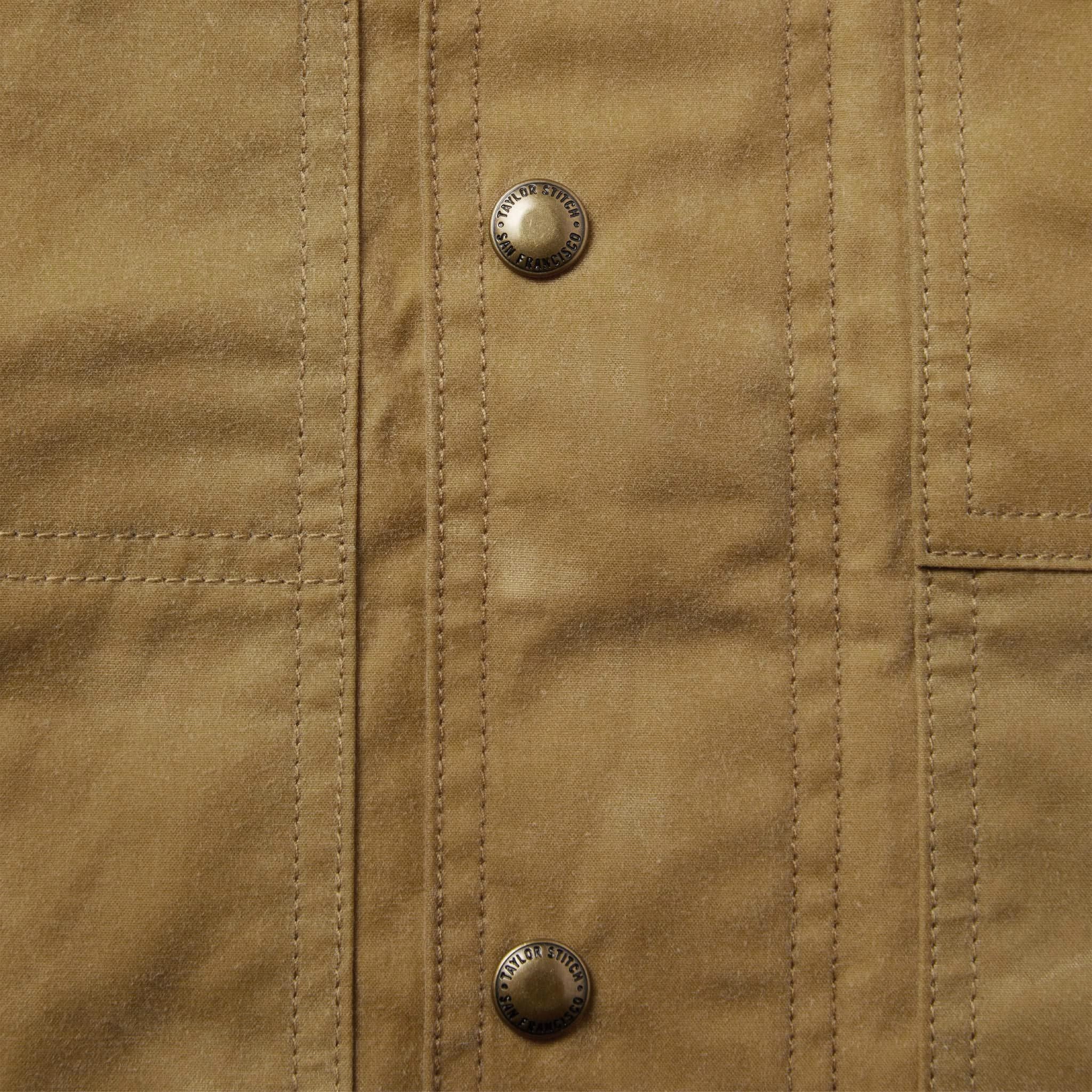 The Lined Longshore Jacket in Harvest Tan Waxed Canvas - Image 6