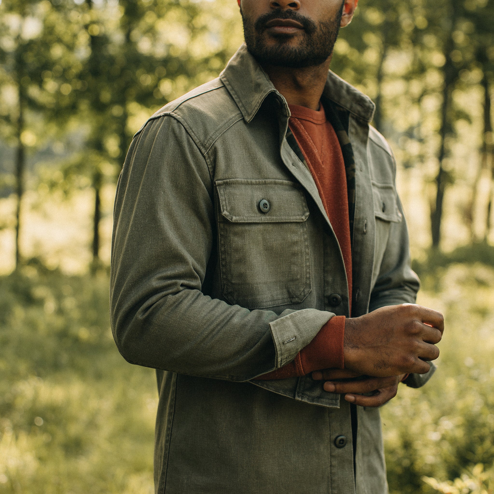 The Lined Shop Shirt in Stone Boss Duck - Image 2