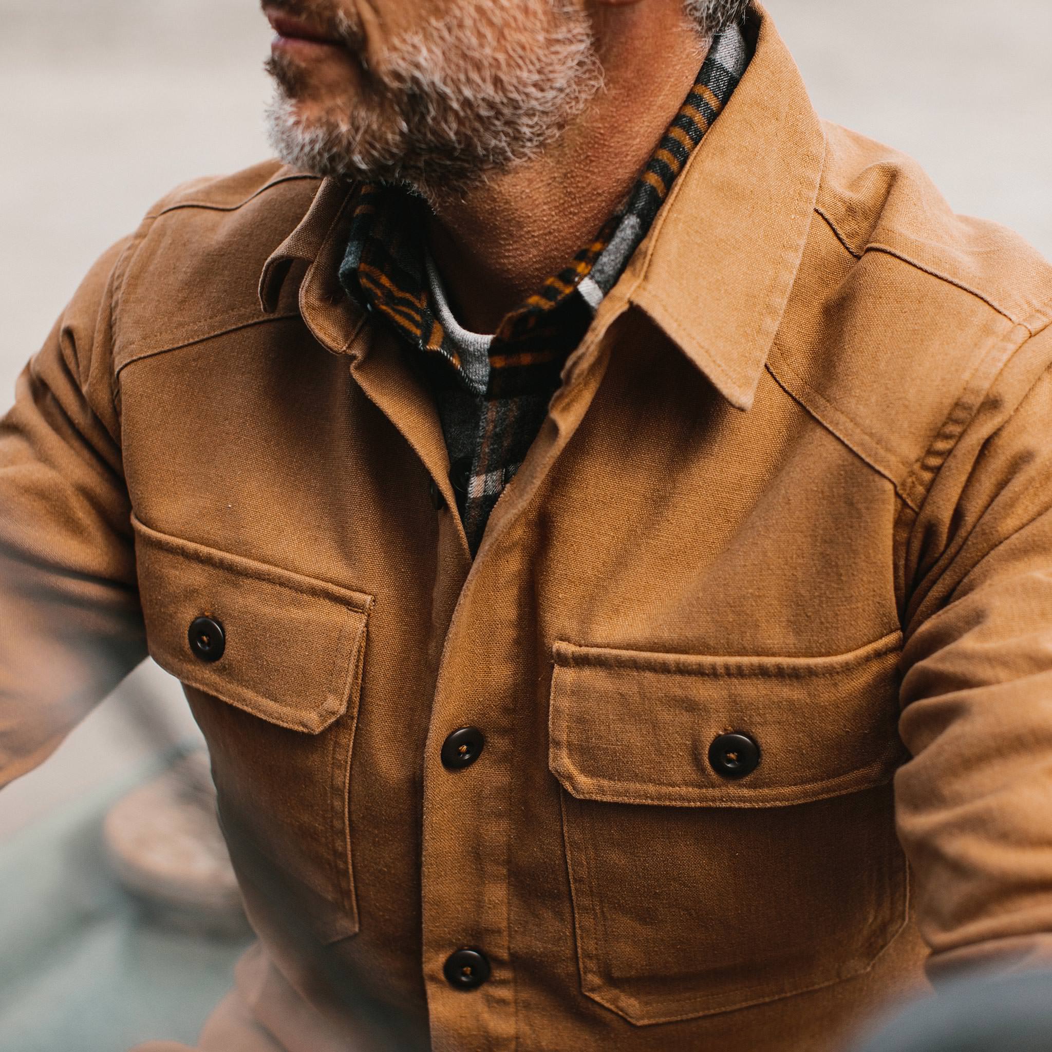 The Lined Shop Shirt in Tobacco Boss Duck - Image 3
