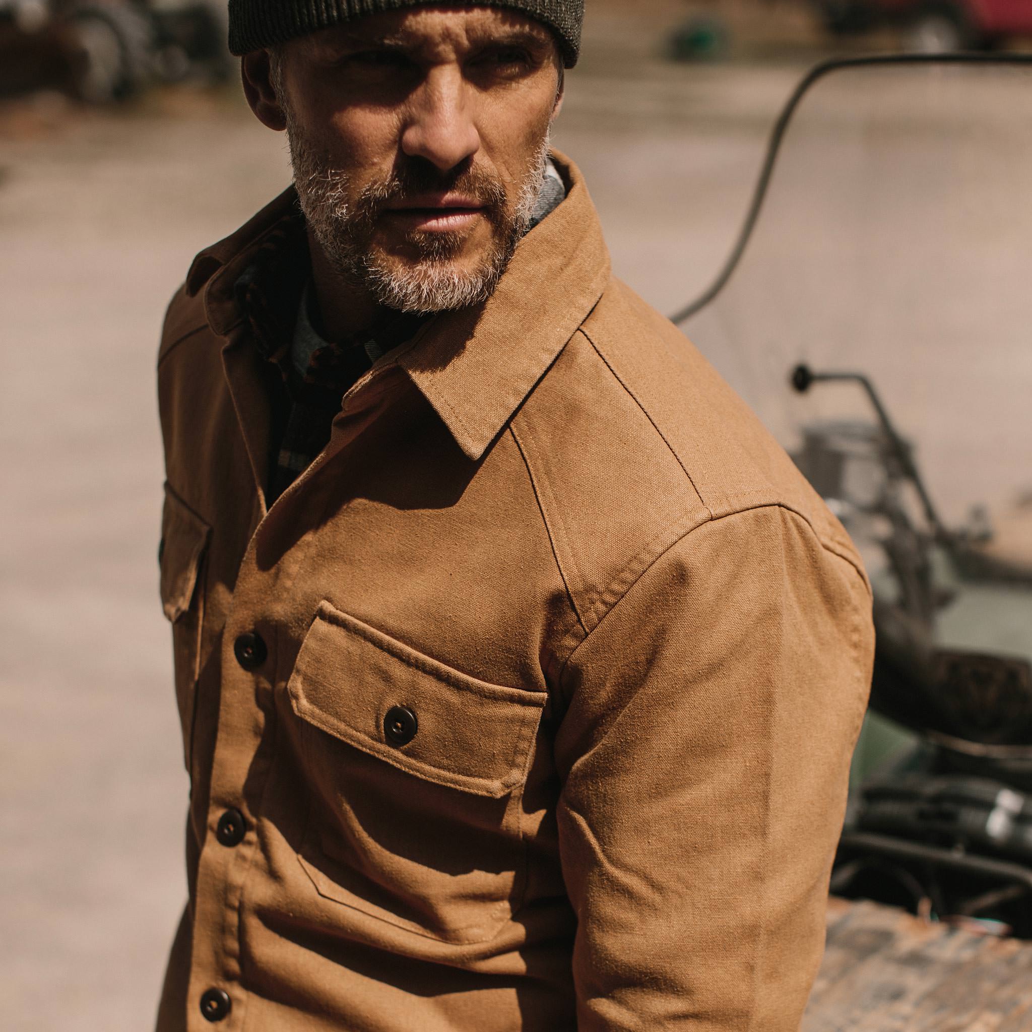 The Lined Shop Shirt in Tobacco Boss Duck - Image 4