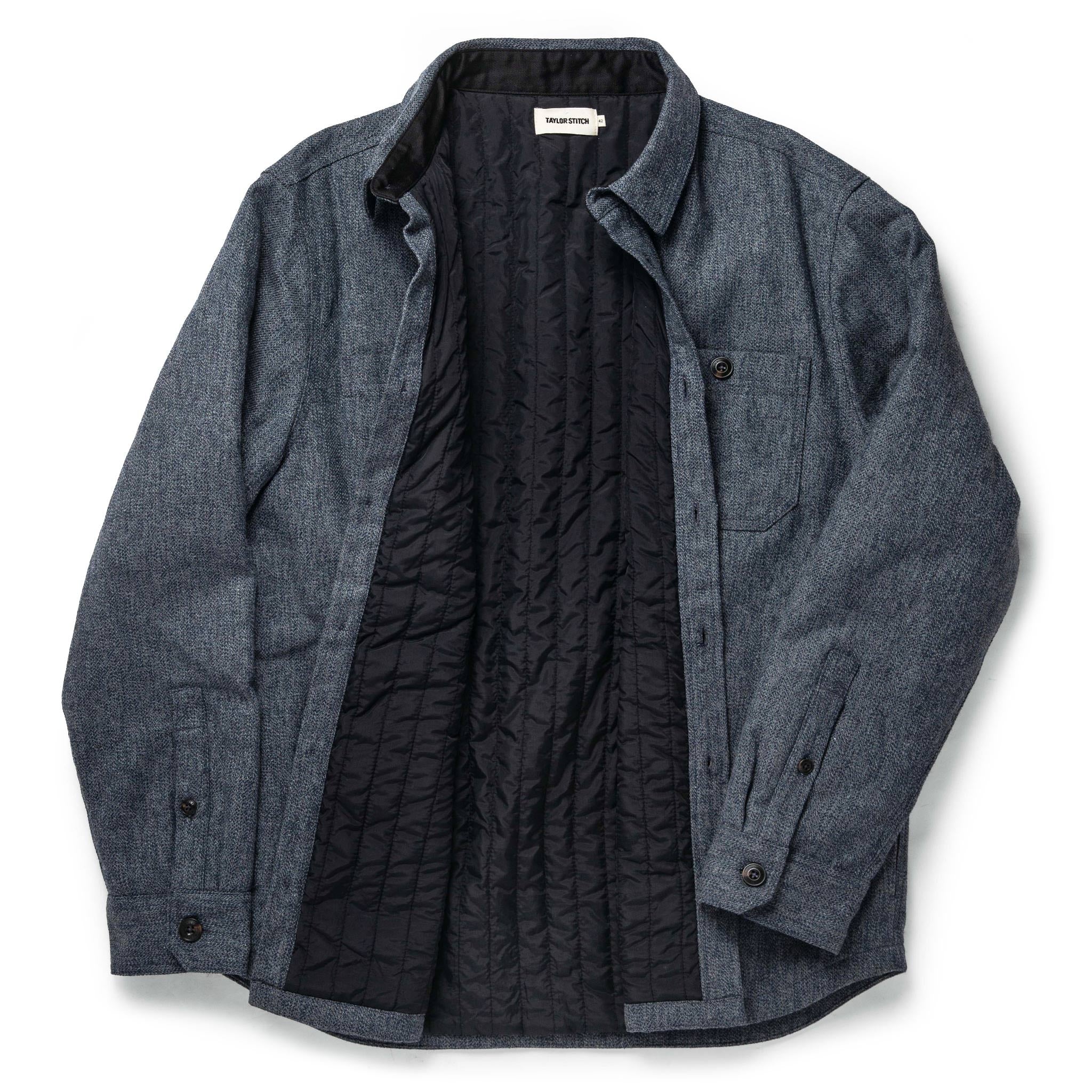 The Lined Utility Shirt in Indigo and Slate Twill - Image 7