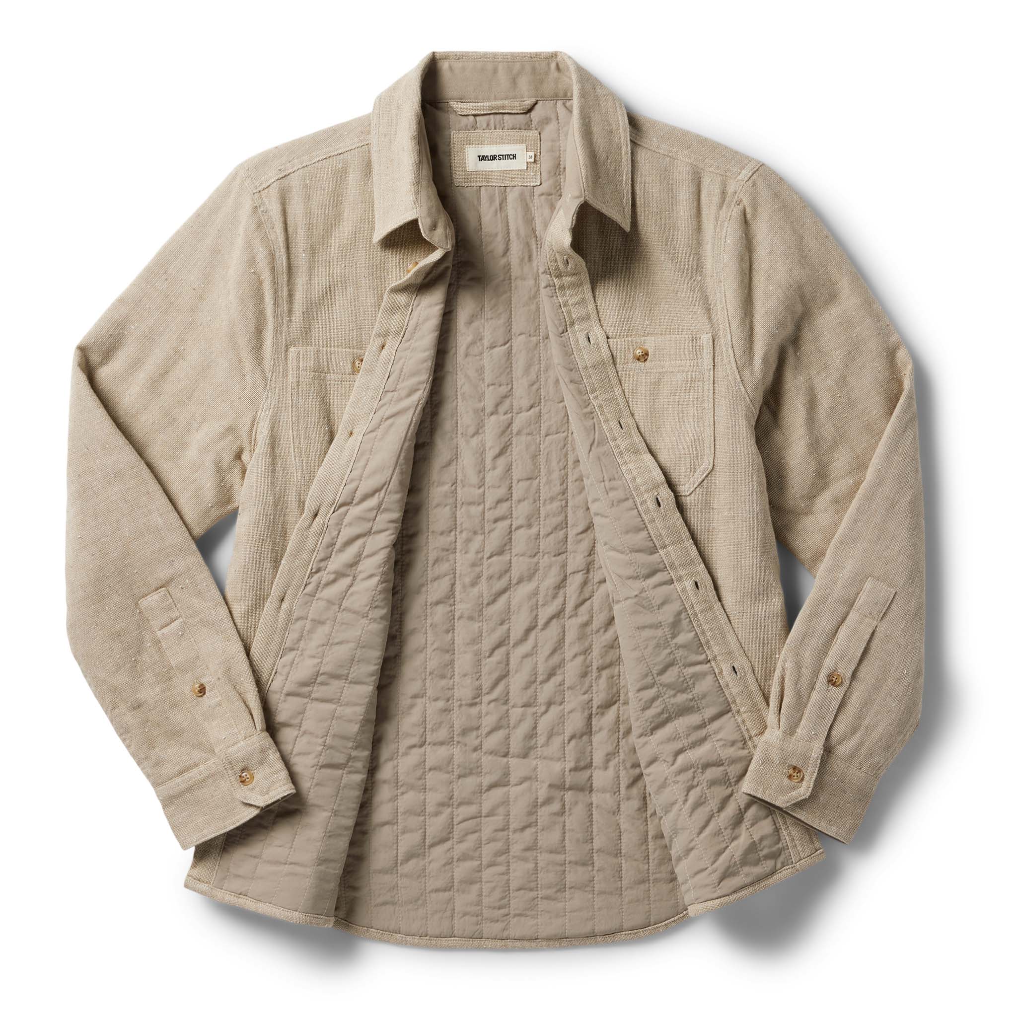 The Lined Utility Shirt in Oat Donegal - Image 7