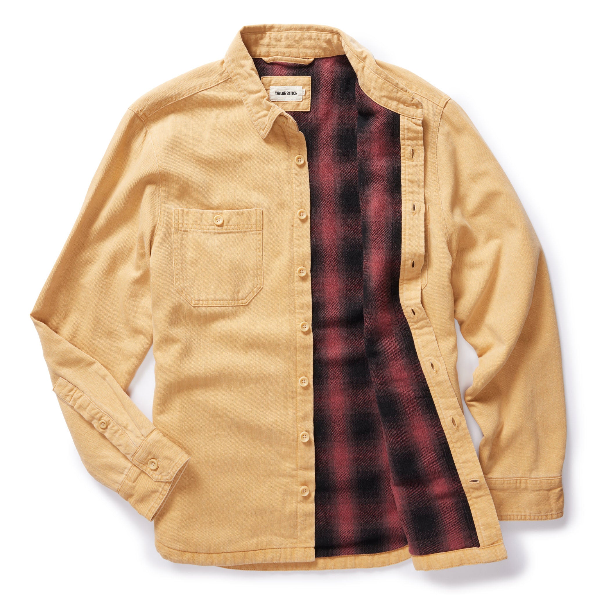 The Lined Utility Shirt in Wheat Denim - Image 5