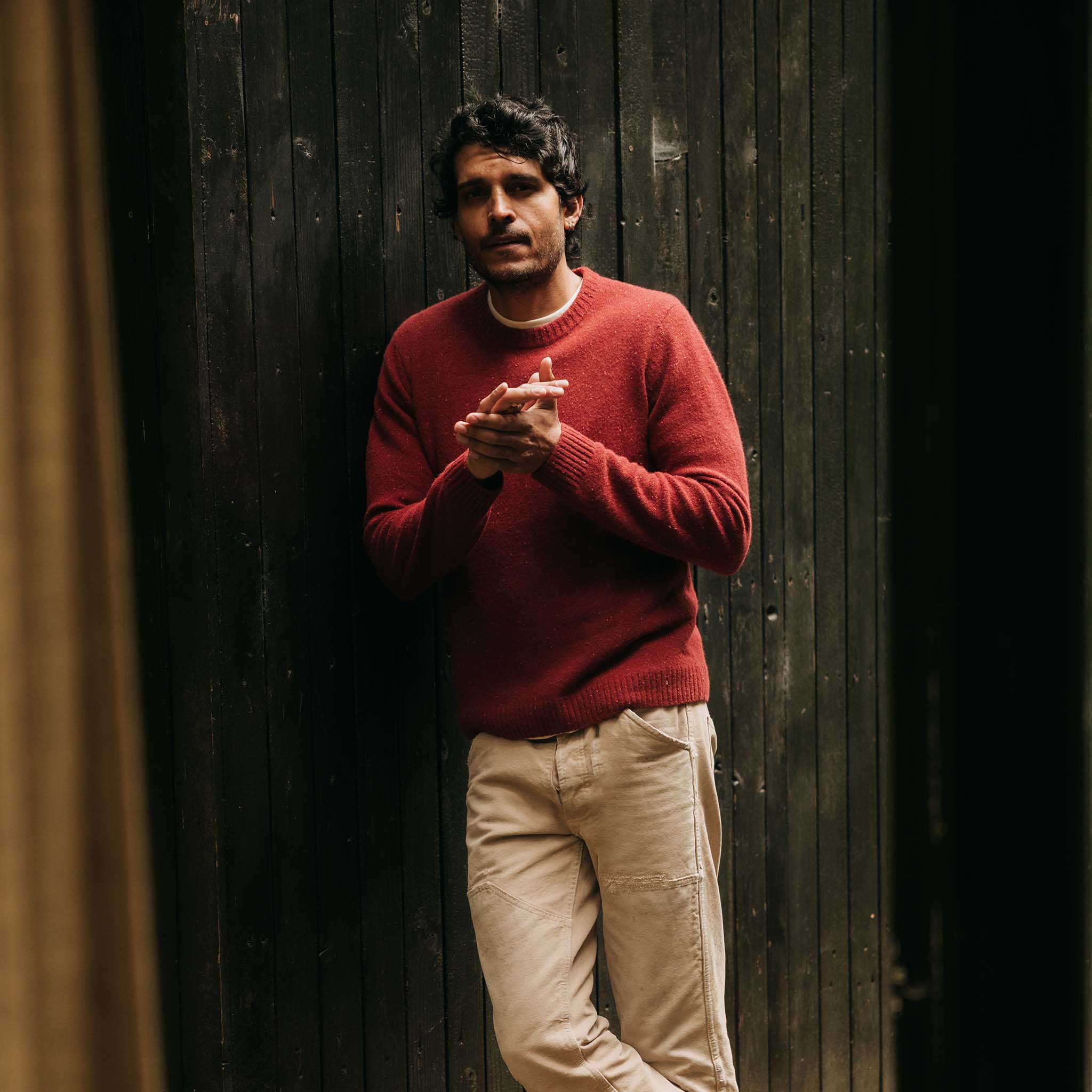 The Lodge Sweater in Bonfire Donegal - Image 2