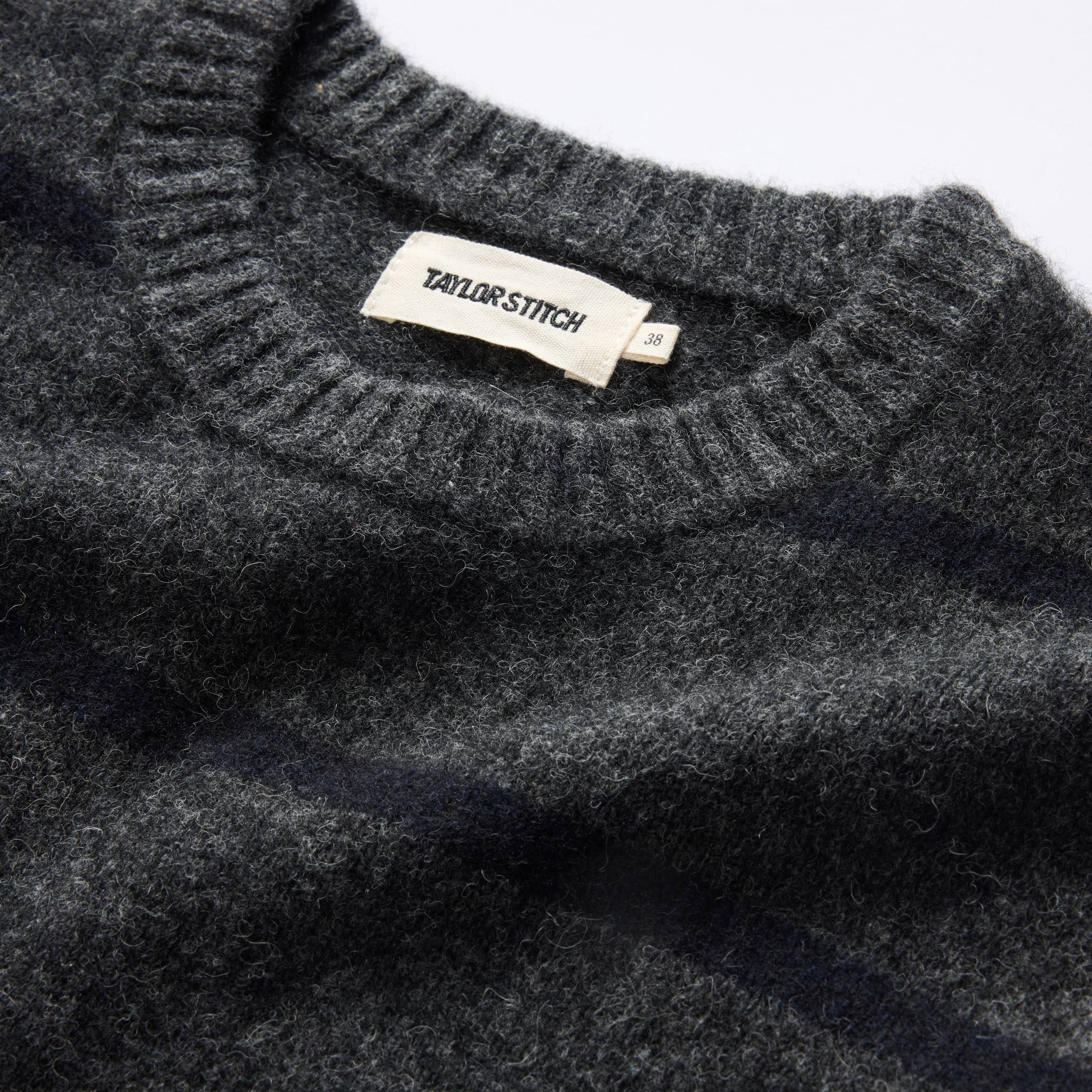 The Lodge Sweater in Charcoal Stripe - Image 5