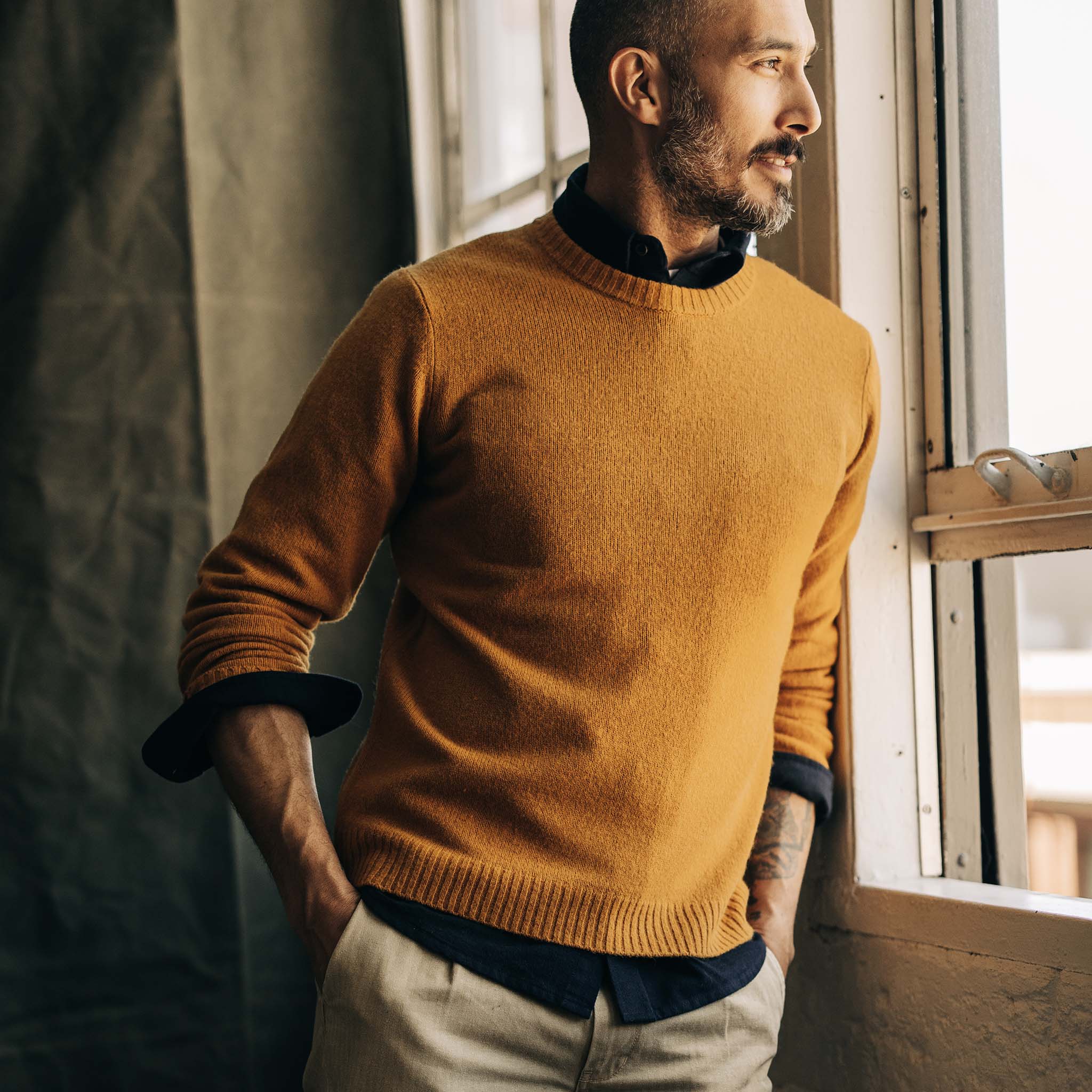 The Lodge Sweater in Gold - Image 2
