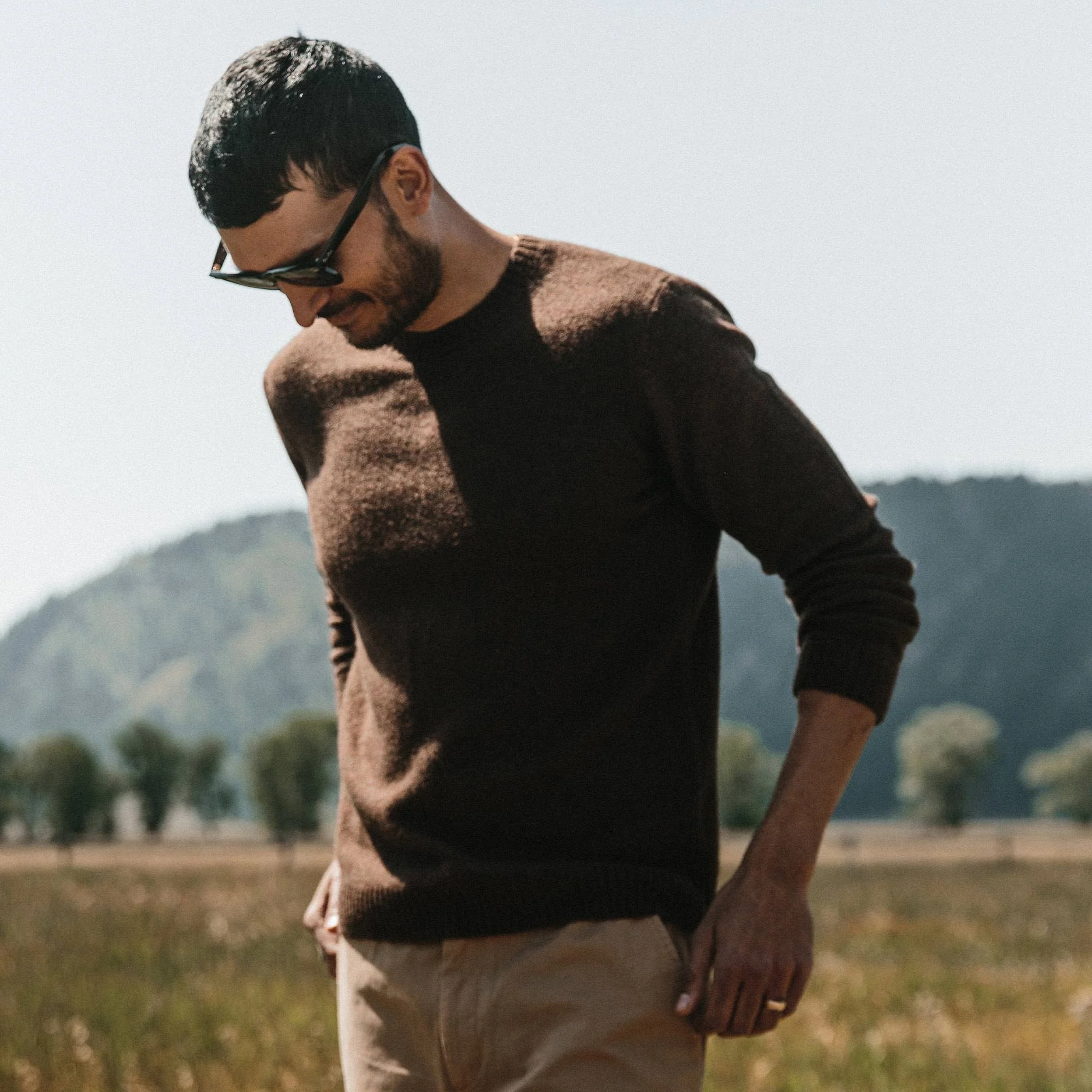 The Lodge Sweater in Heather Dark Burgundy - Image 2