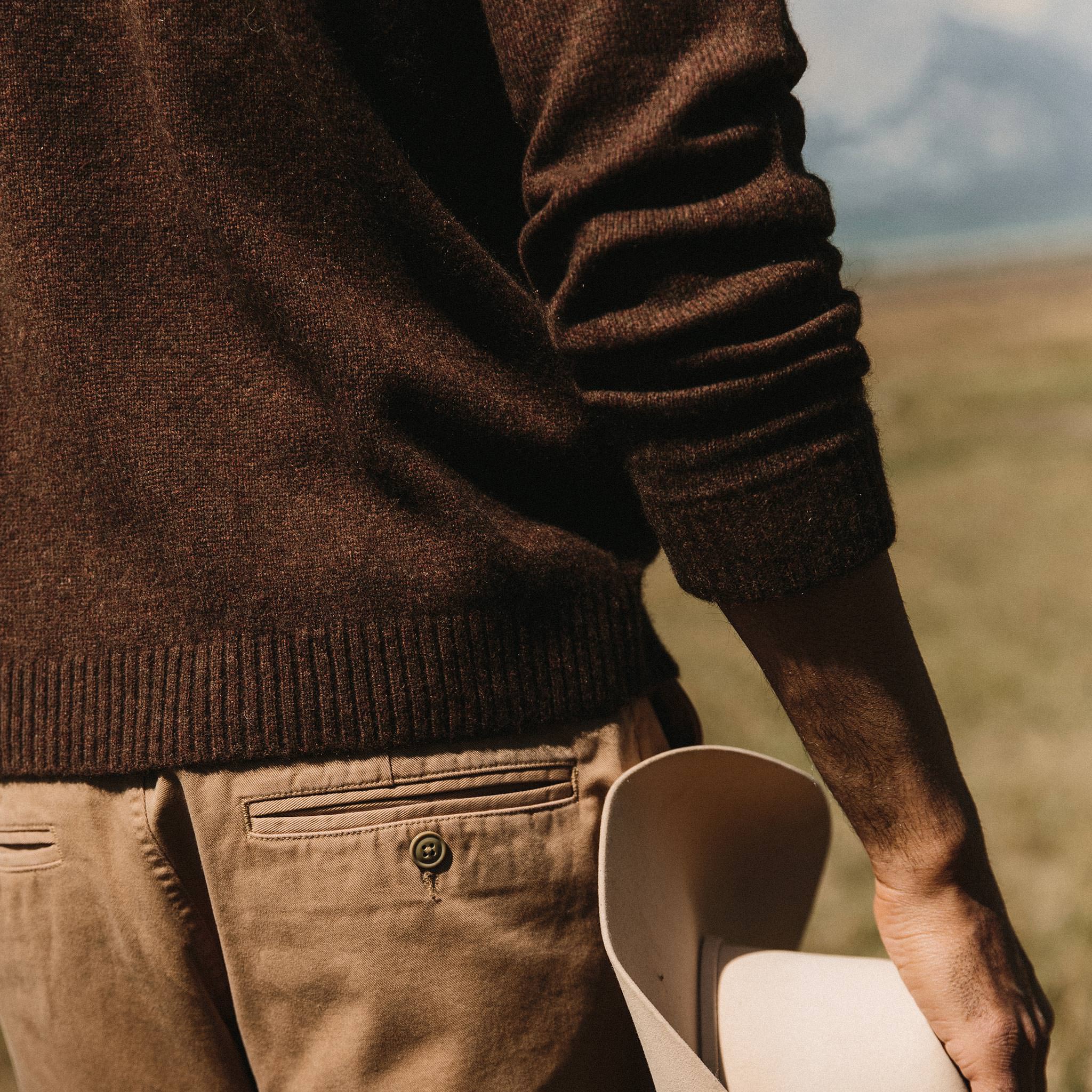 The Lodge Sweater in Heather Dark Burgundy - Image 4