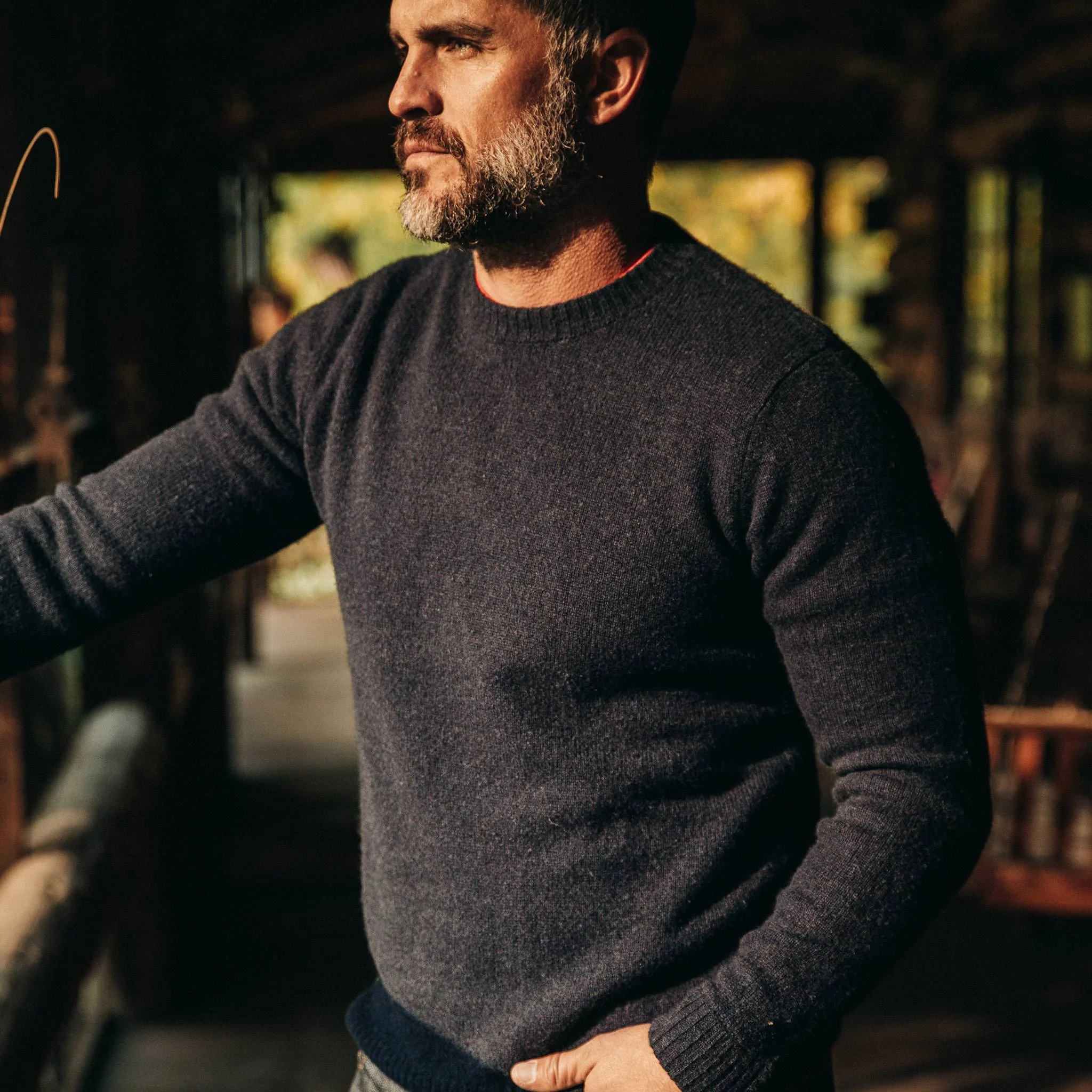 The Lodge Sweater in Navy - Image 3