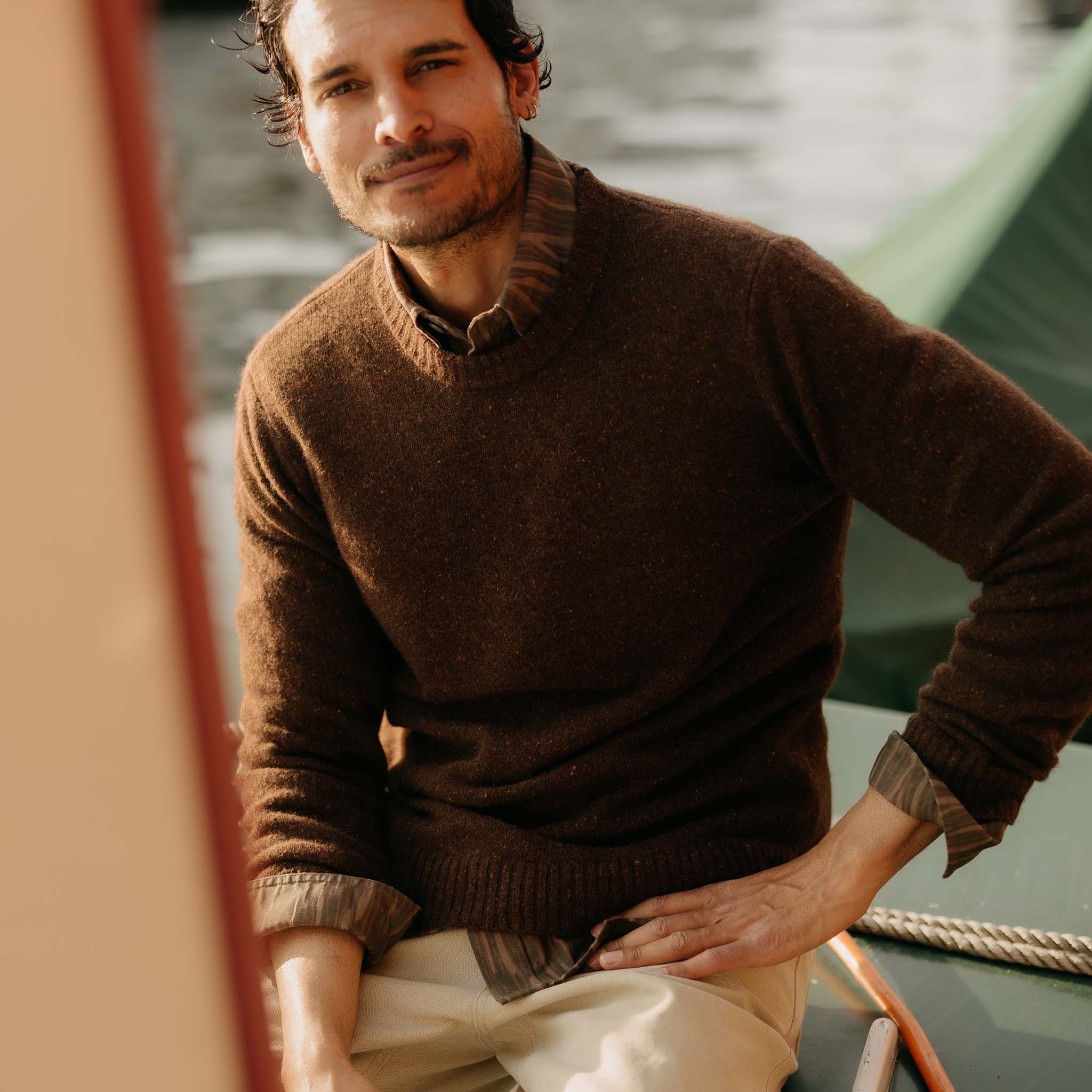 The Lodge Sweater in Timber Donegal - Image 2