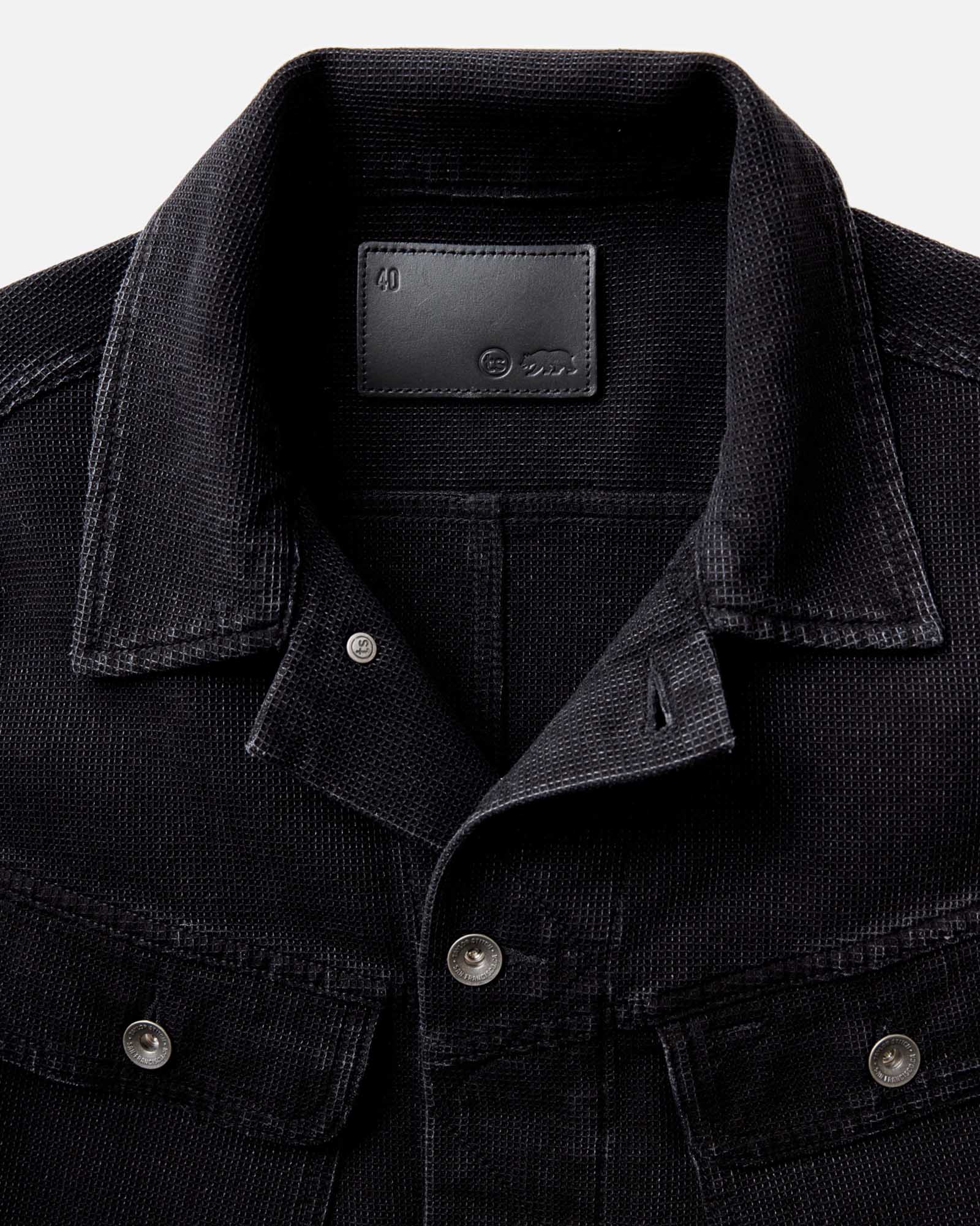 The Long Haul Jacket in Black Indigo Waffle - Image 5